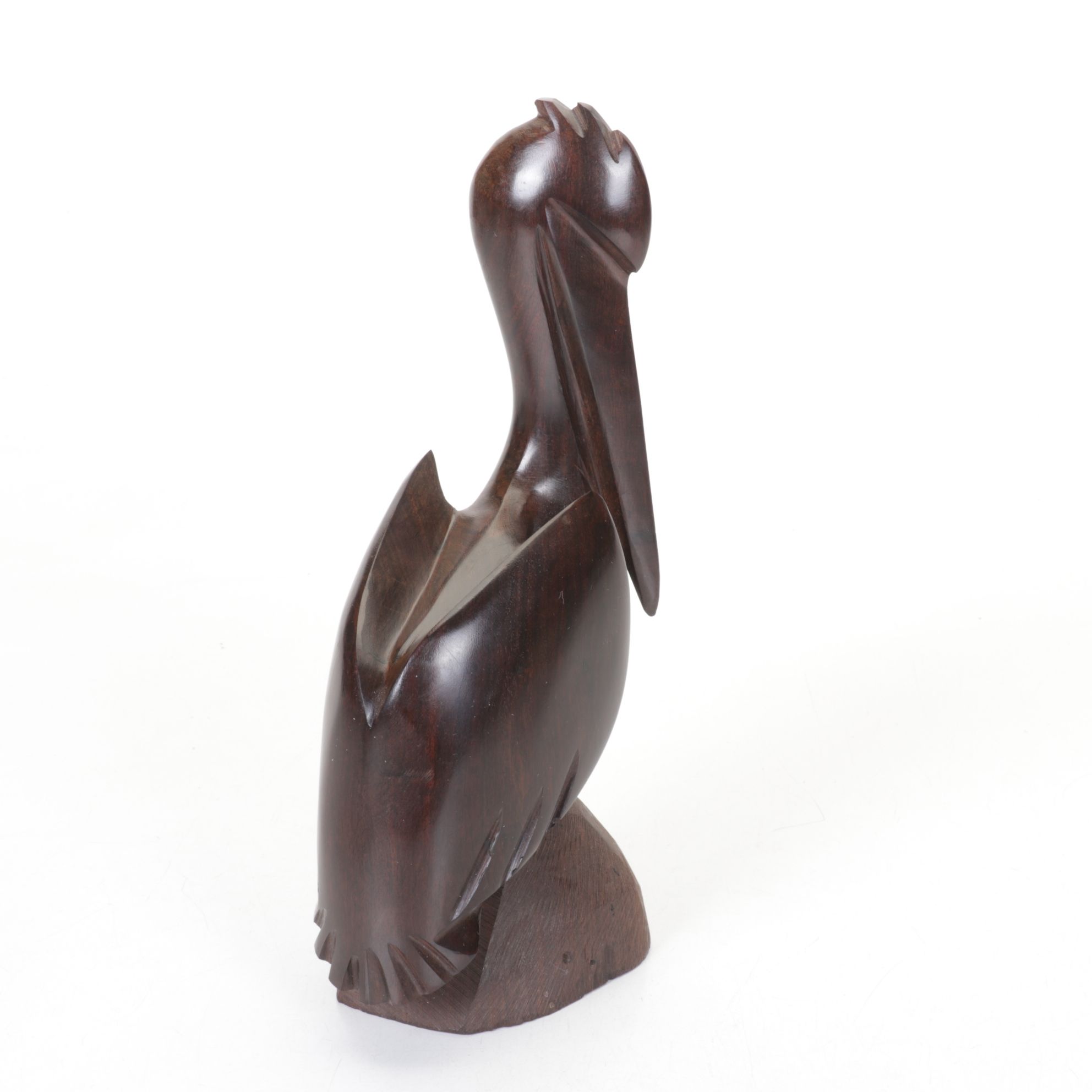 Ceramic Singing Nuns Music Box with Carved Wood Pelican and Two Brass Deer