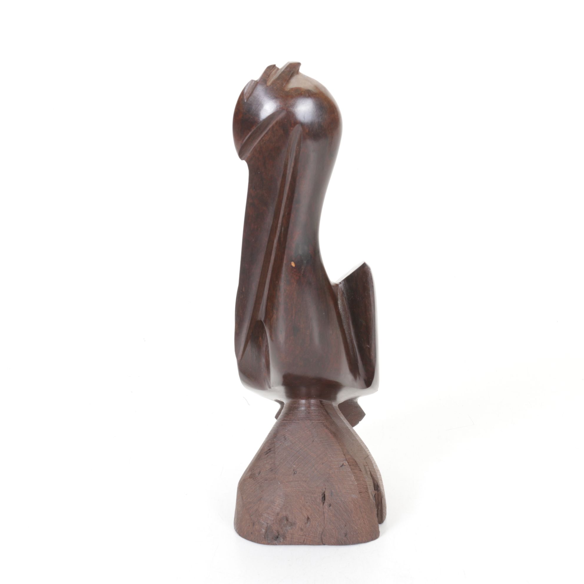 Ceramic Singing Nuns Music Box with Carved Wood Pelican and Two Brass Deer