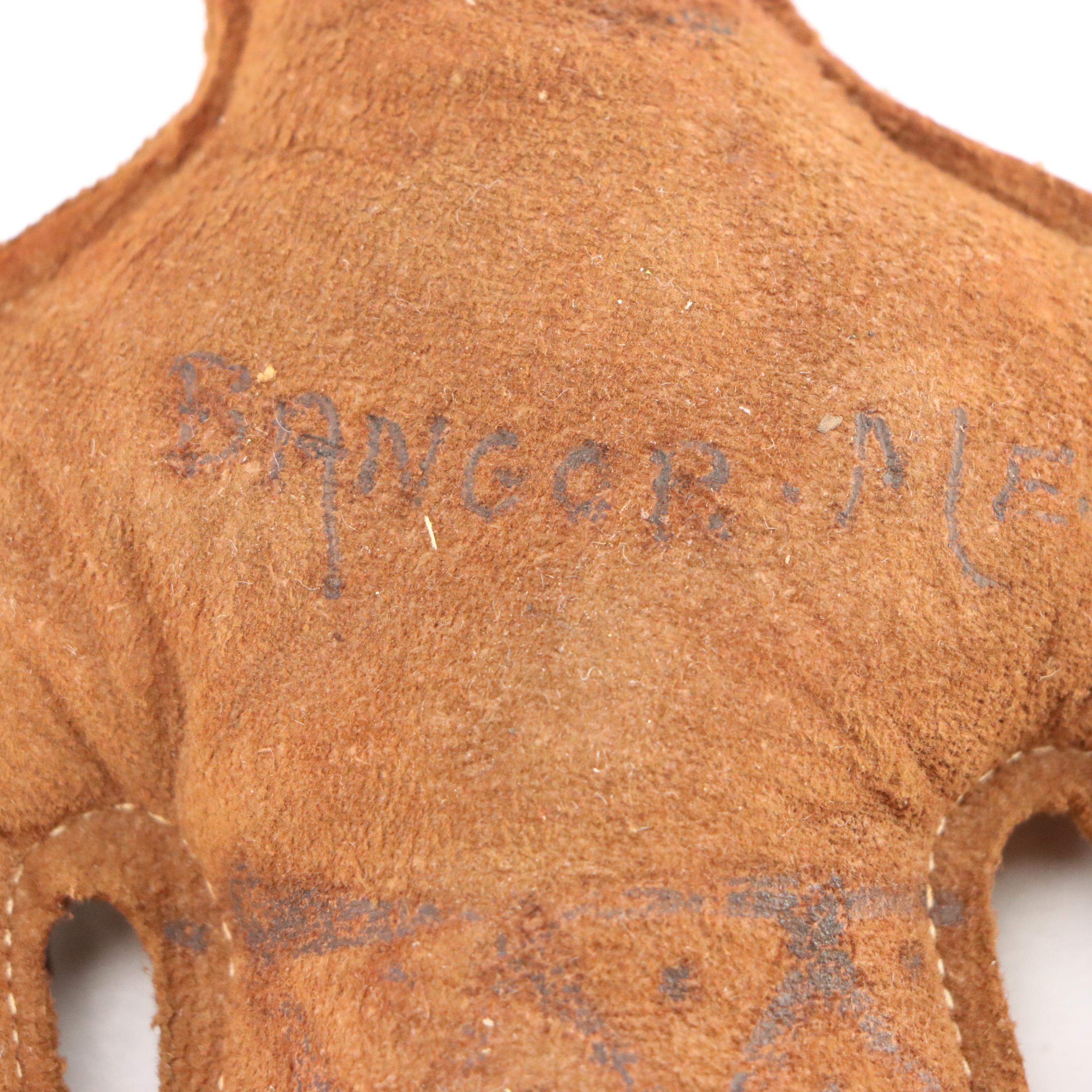 French WWI Era Metal Canteen with Native American Leather Doll and Other Décor