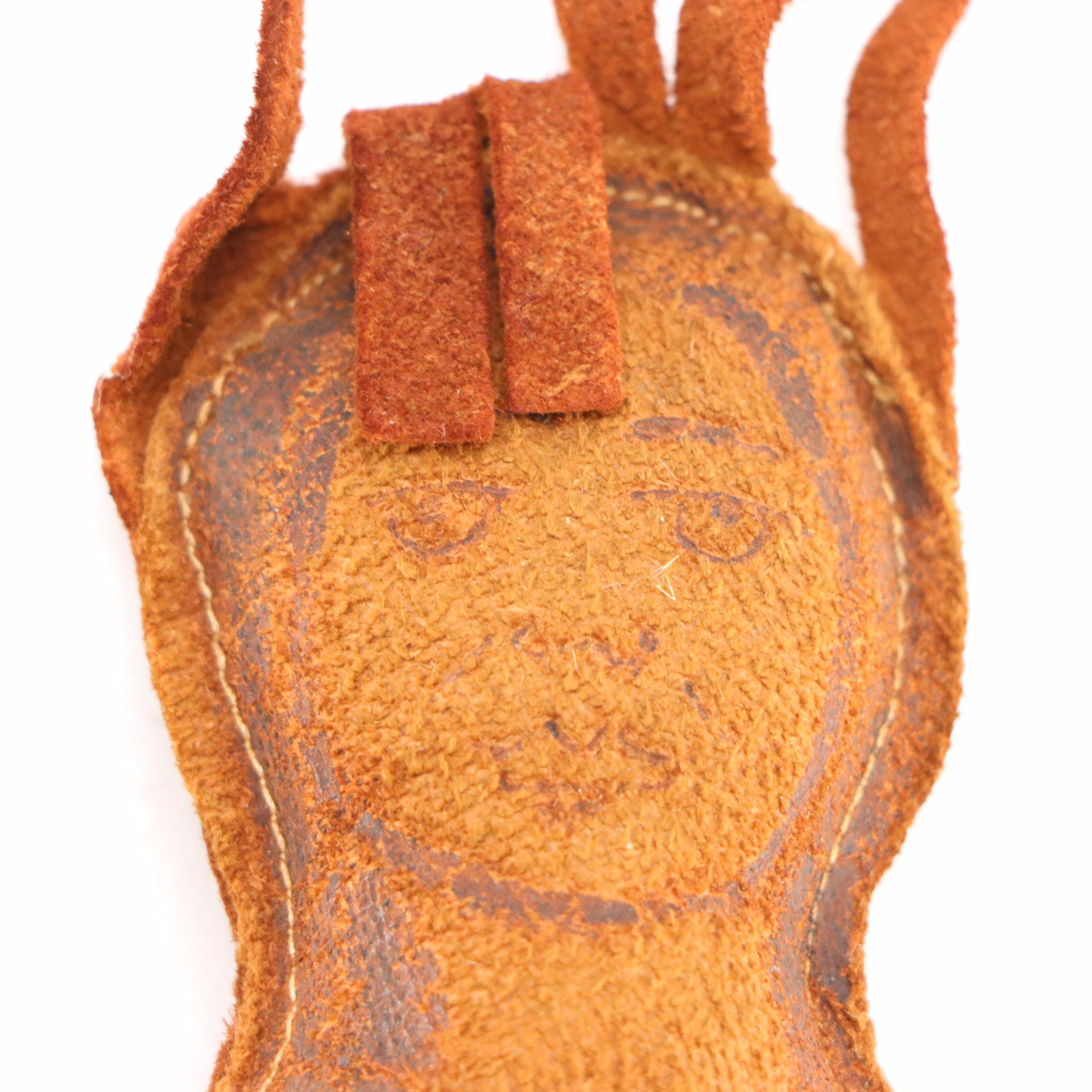 French WWI Era Metal Canteen with Native American Leather Doll and Other Décor