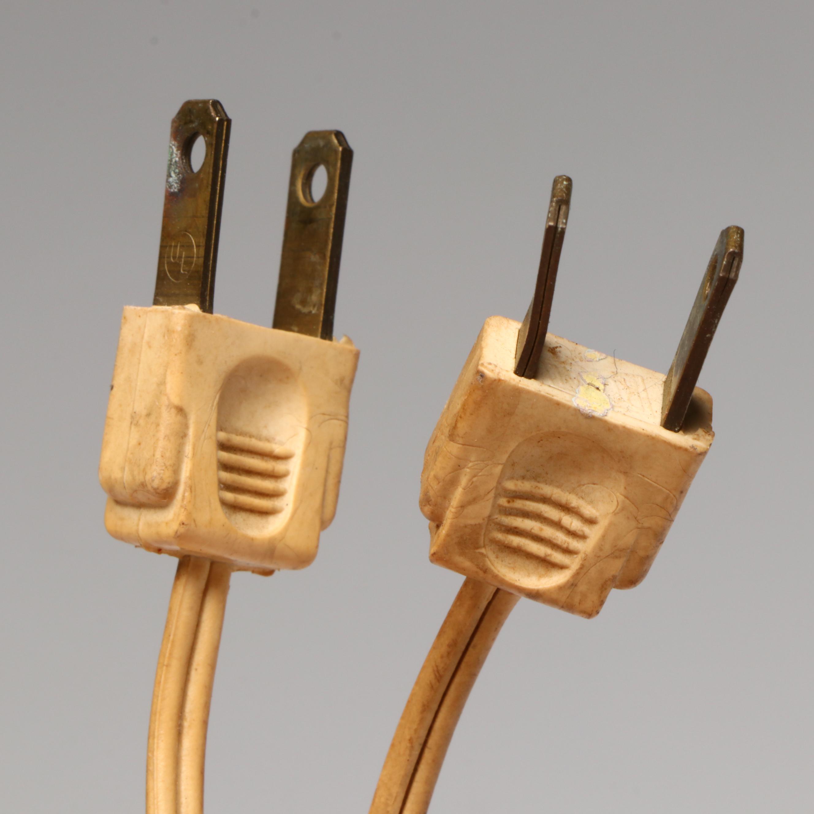 Pair of Hand-Painted Floral Milk Glass Accent Lamps