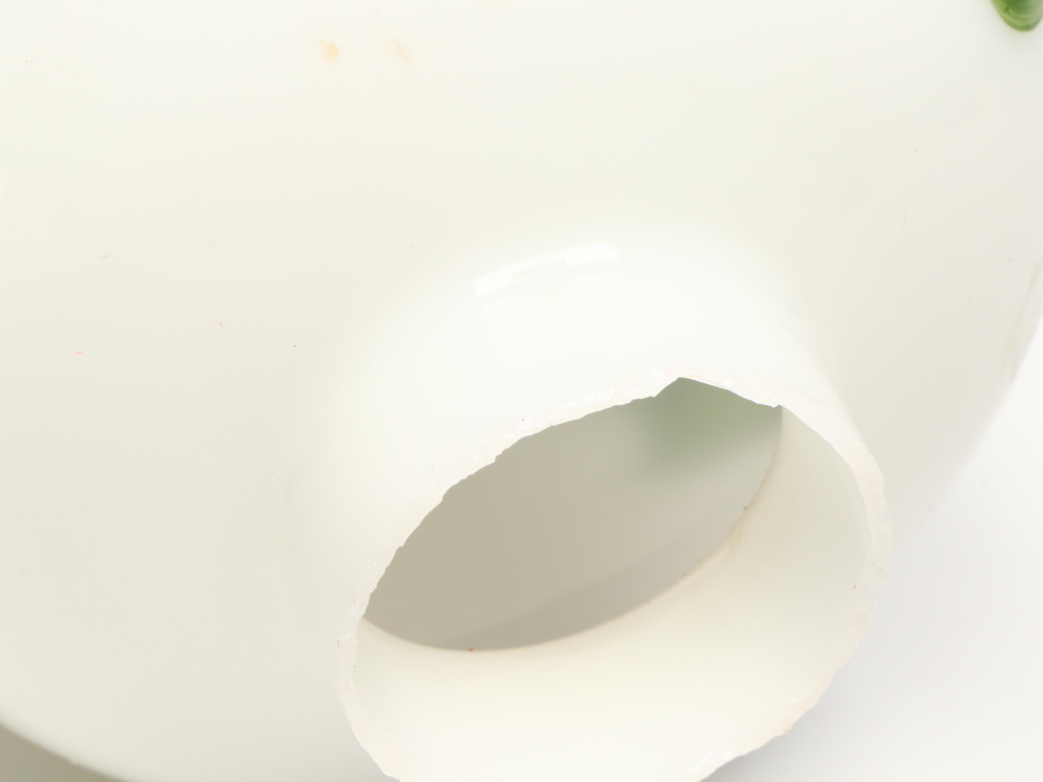 Pair of Hand-Painted Floral Milk Glass Accent Lamps