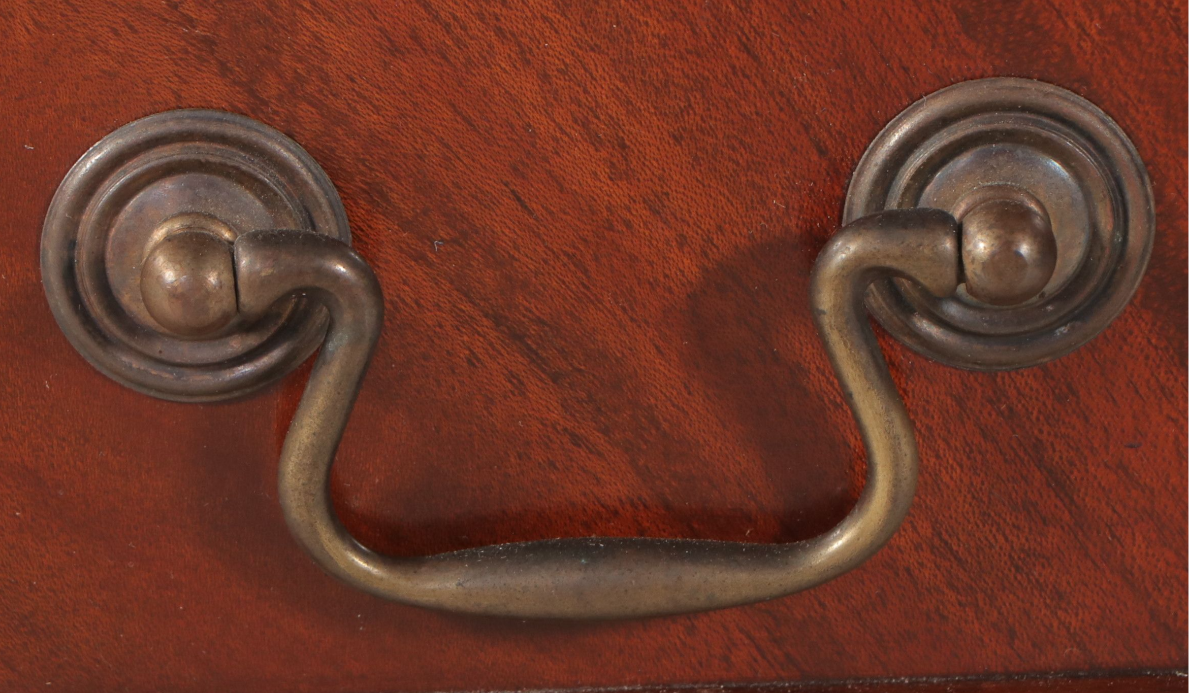 Federal Style Mahogany Narrow Fall Front Desk, Late 20th Century