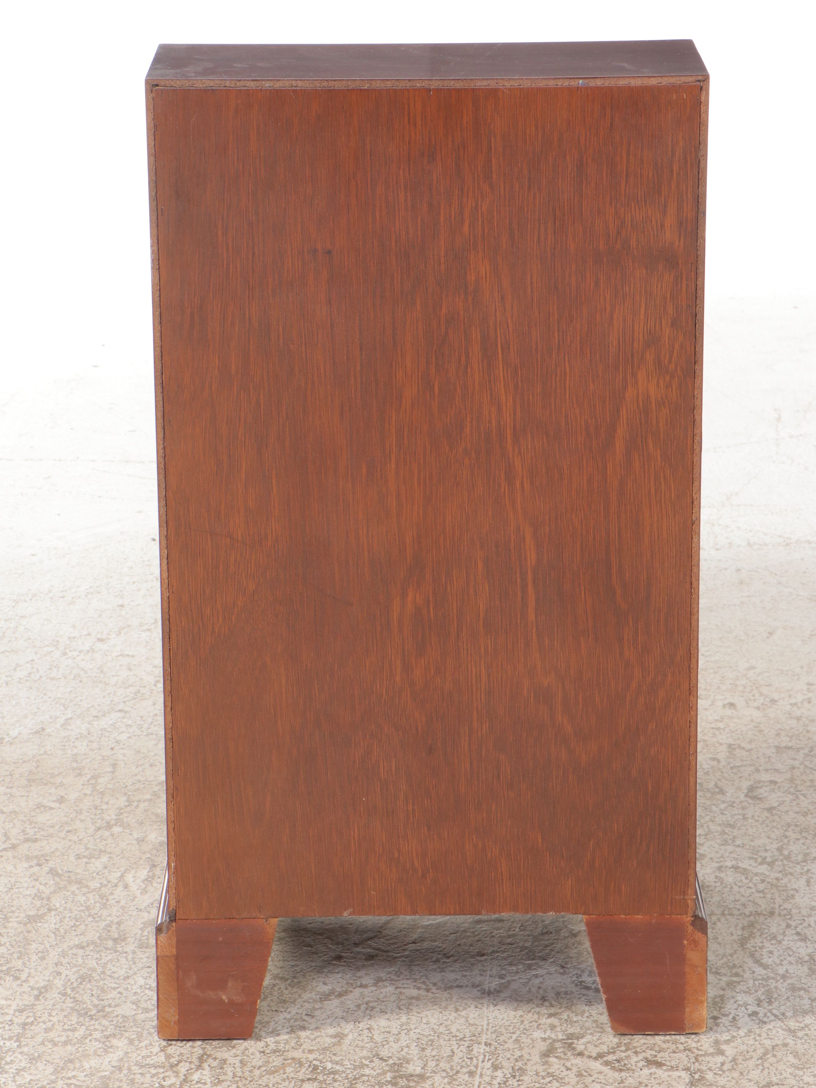 Federal Style Mahogany Narrow Fall Front Desk, Late 20th Century