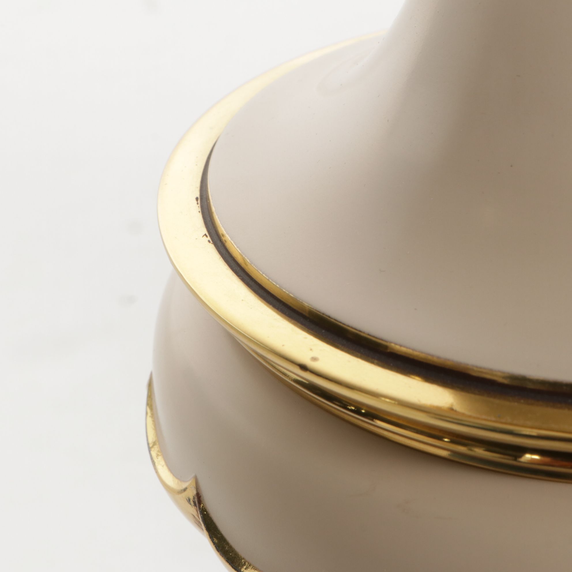 Stiffel Style Brass and Enamel Torchiere Table Lamps, Vintage