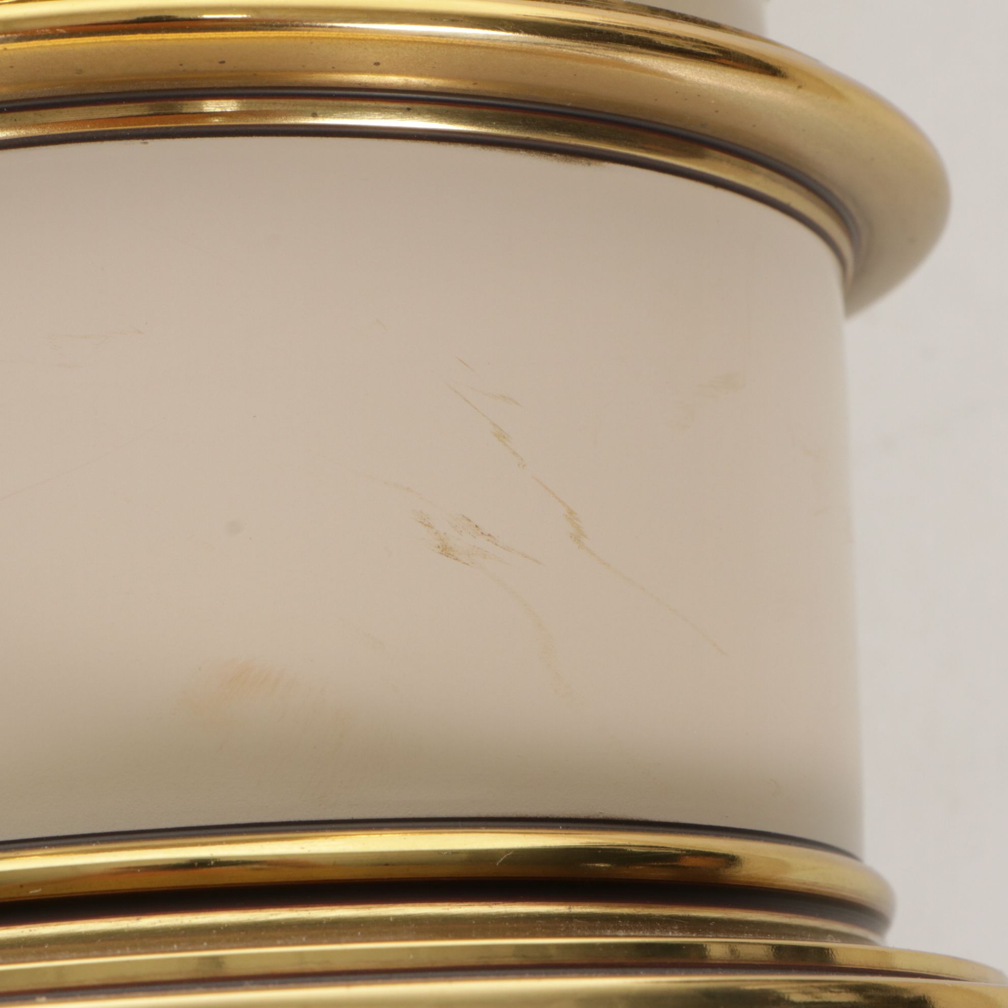 Stiffel Style Brass and Enamel Torchiere Table Lamps, Vintage