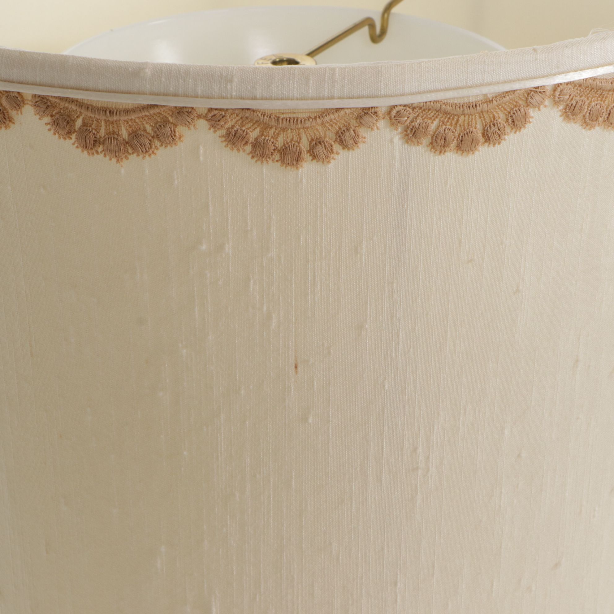 Stiffel Style Brass and Enamel Torchiere Table Lamps, Vintage