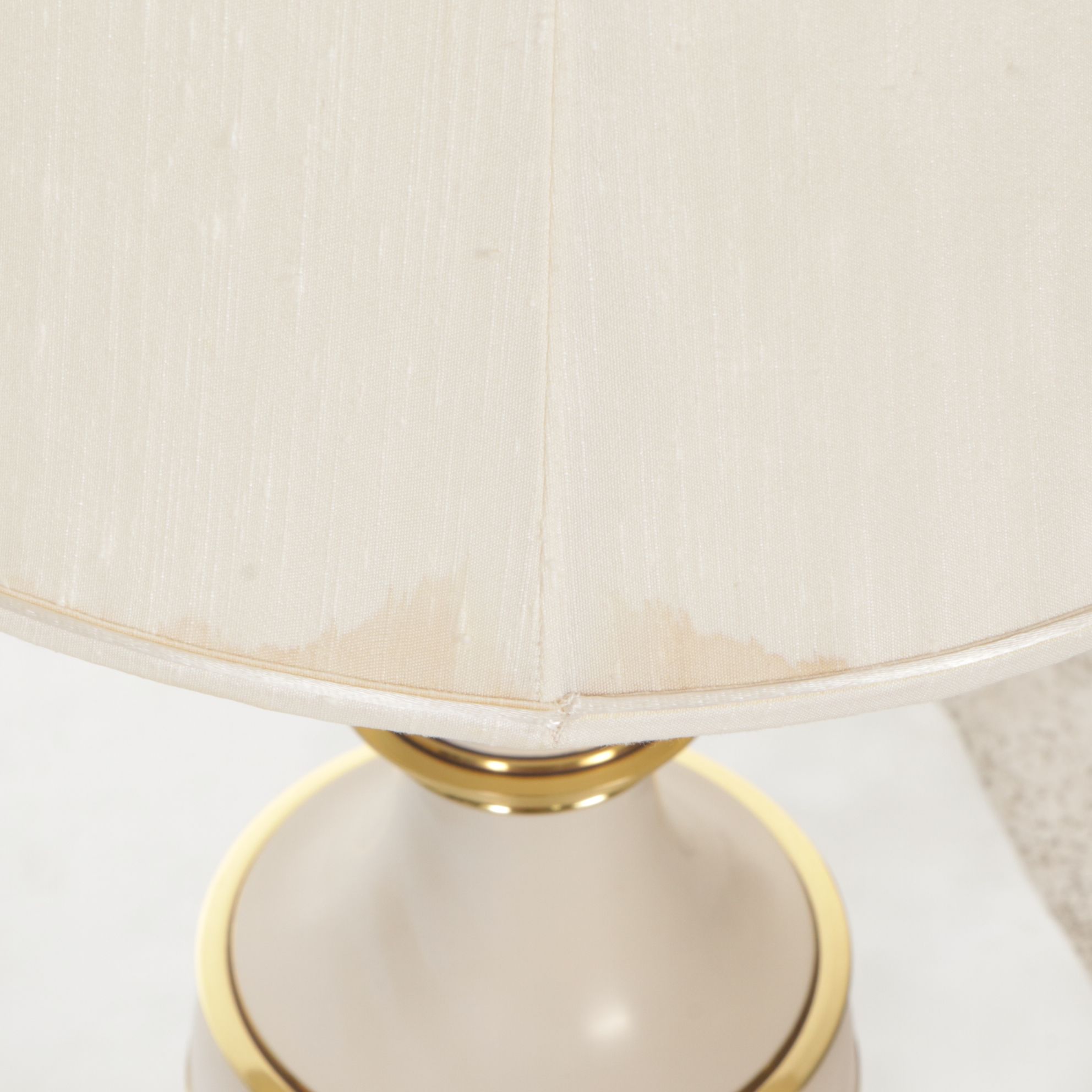 Stiffel Style Brass and Enamel Torchiere Table Lamps, Vintage