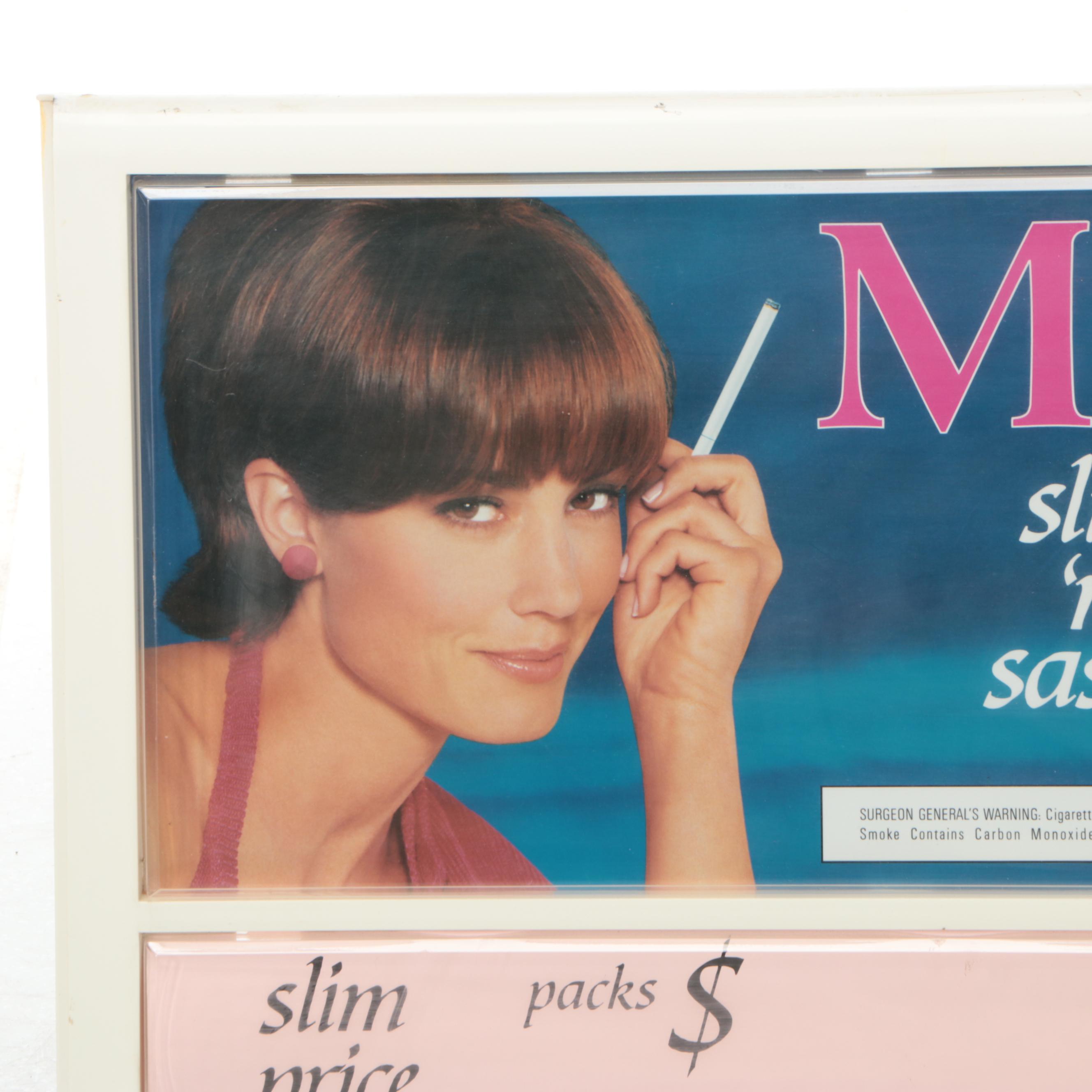 Misty Slims Cigarette Sign with Clock, Late 20th/Early 21st C.