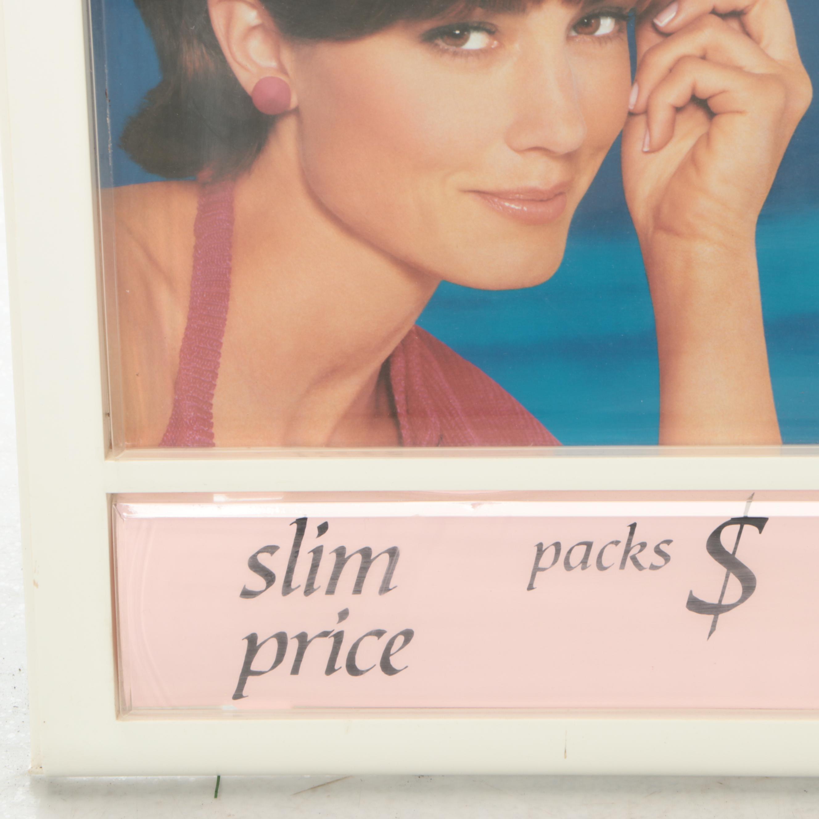 Misty Slims Cigarette Sign with Clock, Late 20th/Early 21st C.