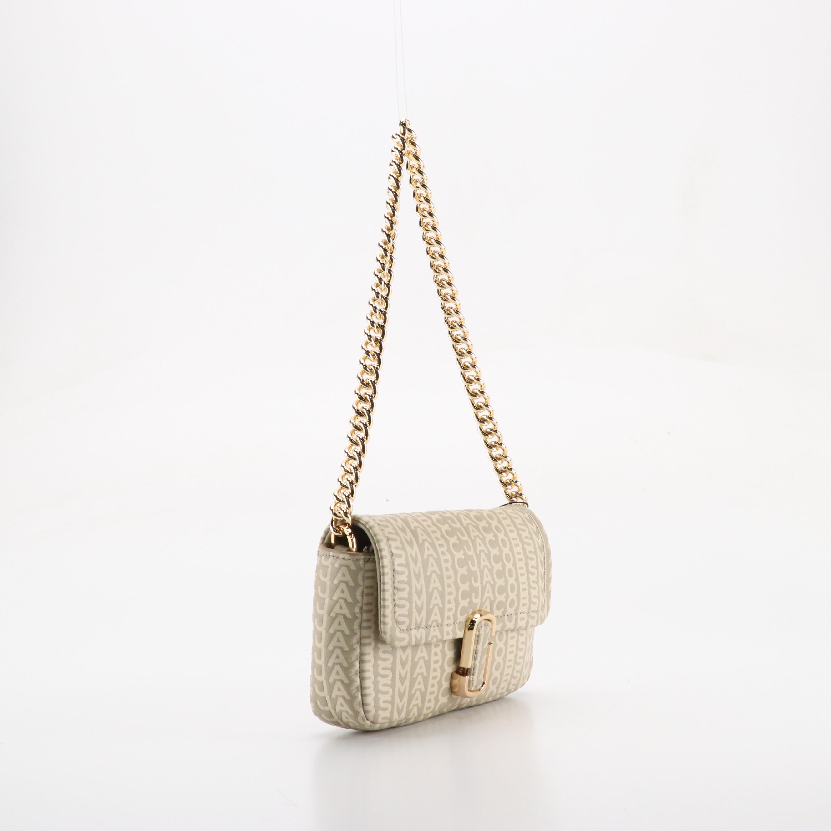 Marc Jacobs The J Mini Monogram Two-Way Bag in Khaki Embossed Leather, With Tags