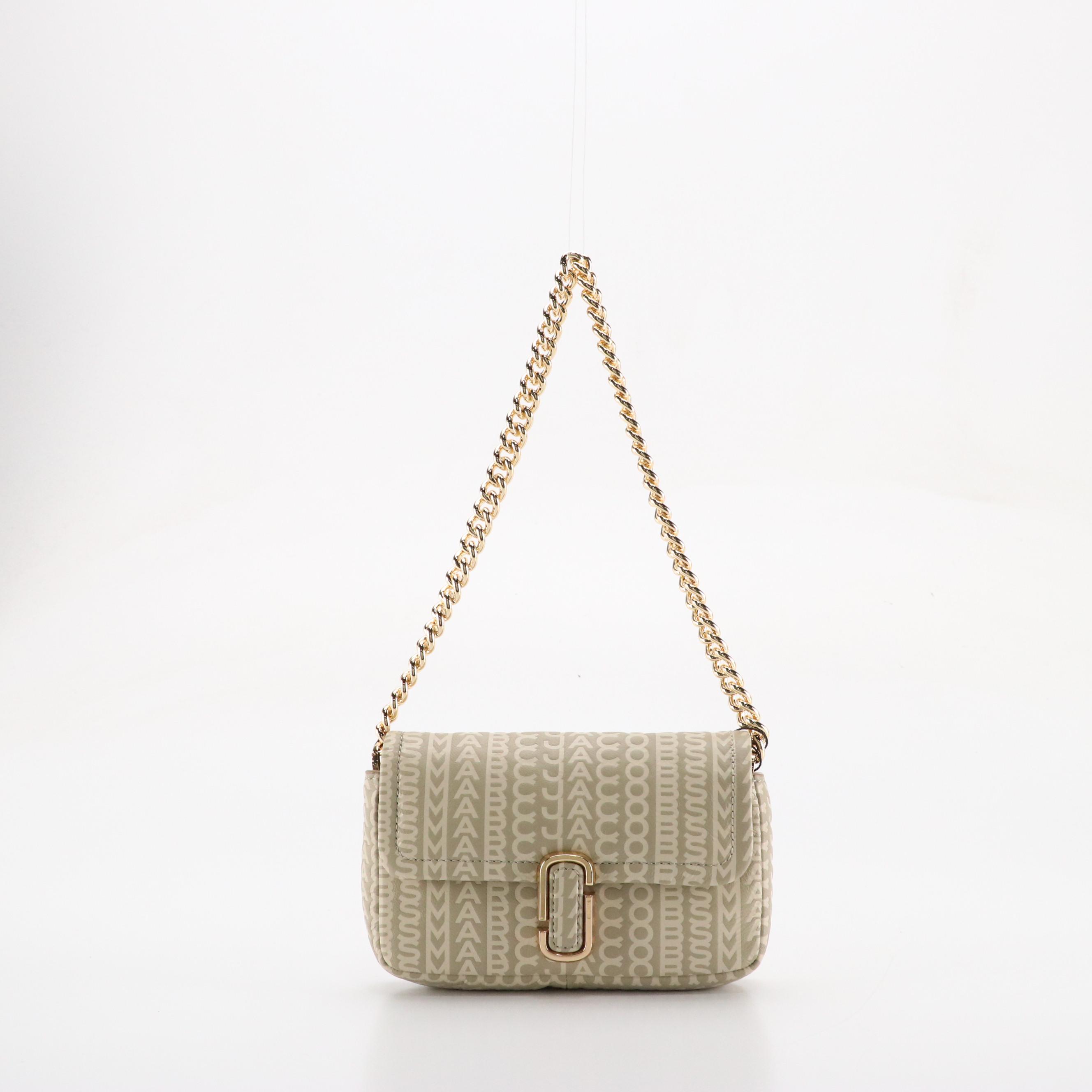 Marc Jacobs The J Mini Monogram Two-Way Bag in Khaki Embossed Leather, With Tags
