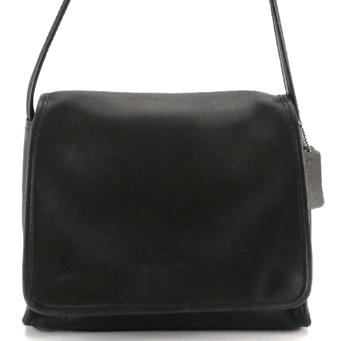 Coach Vintage Black Leather Aero Flap Shoulder Bag