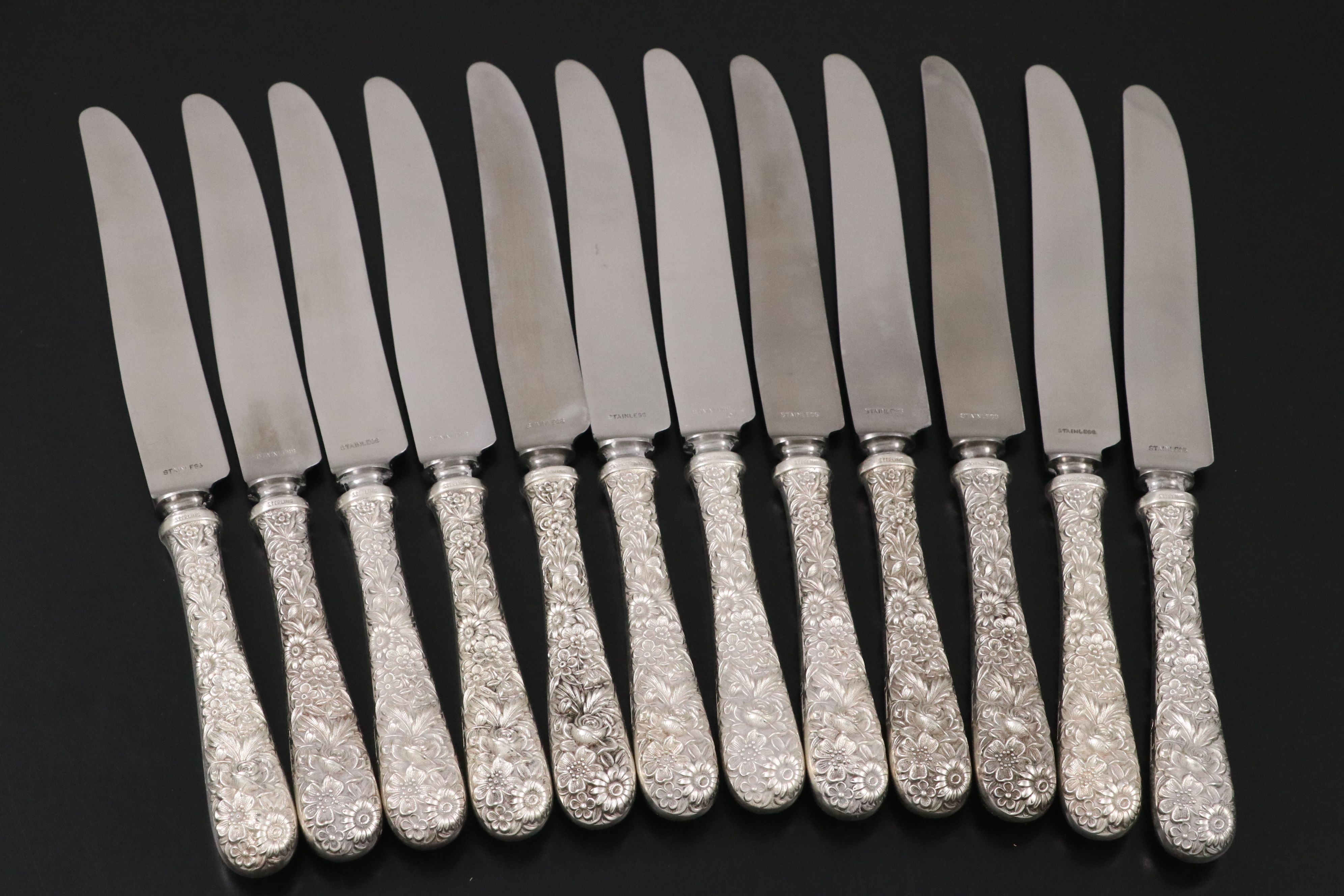 S. Kirk & Son "Repoussé" Knives of Various Silhouettes