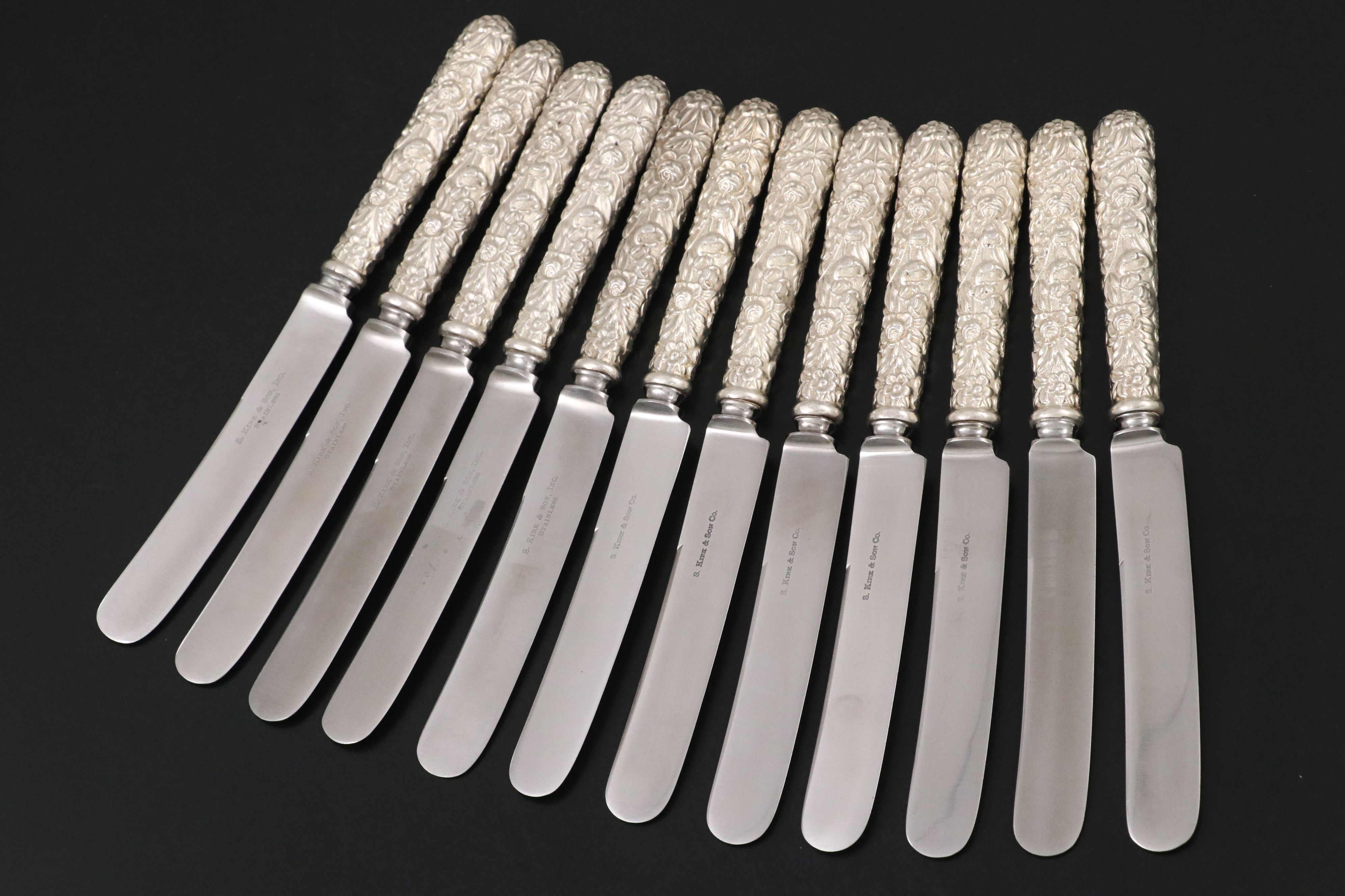 S. Kirk & Son "Repoussé" Knives of Various Silhouettes