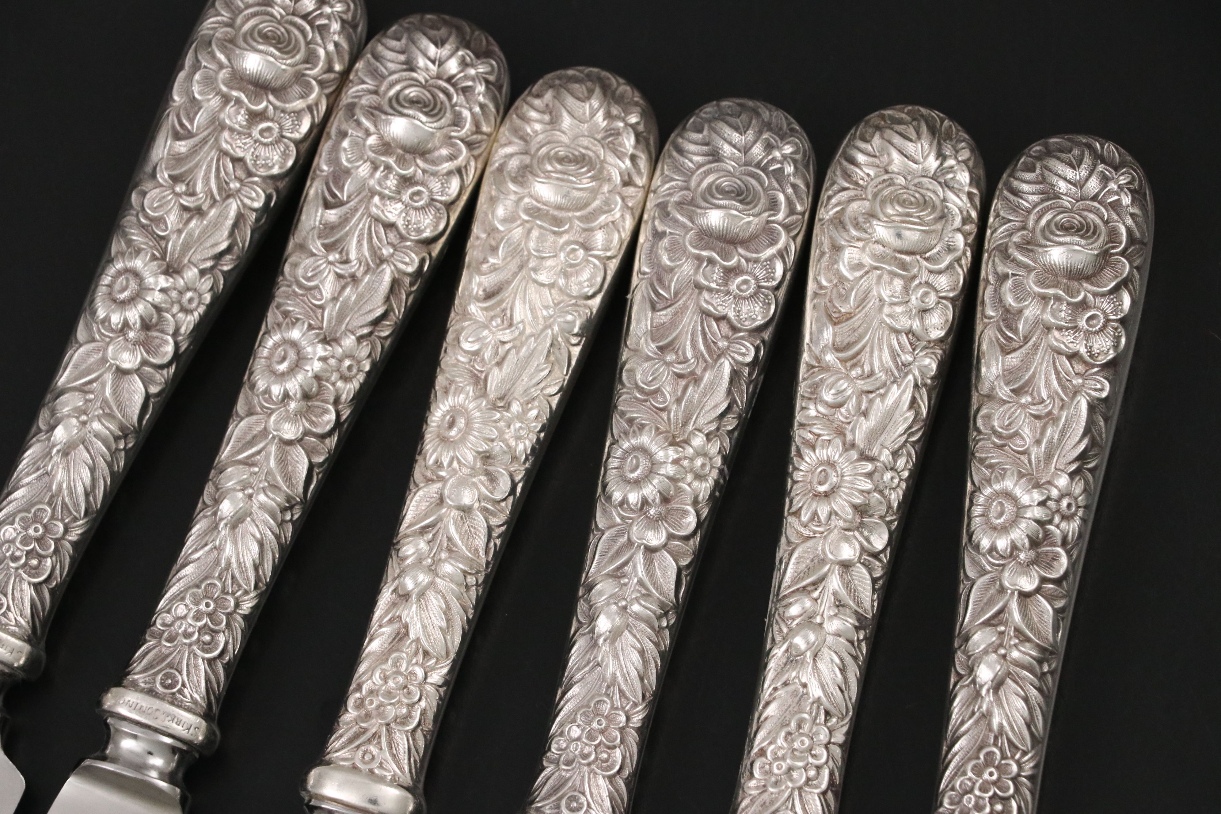 S. Kirk & Son "Repoussé" Knives of Various Silhouettes