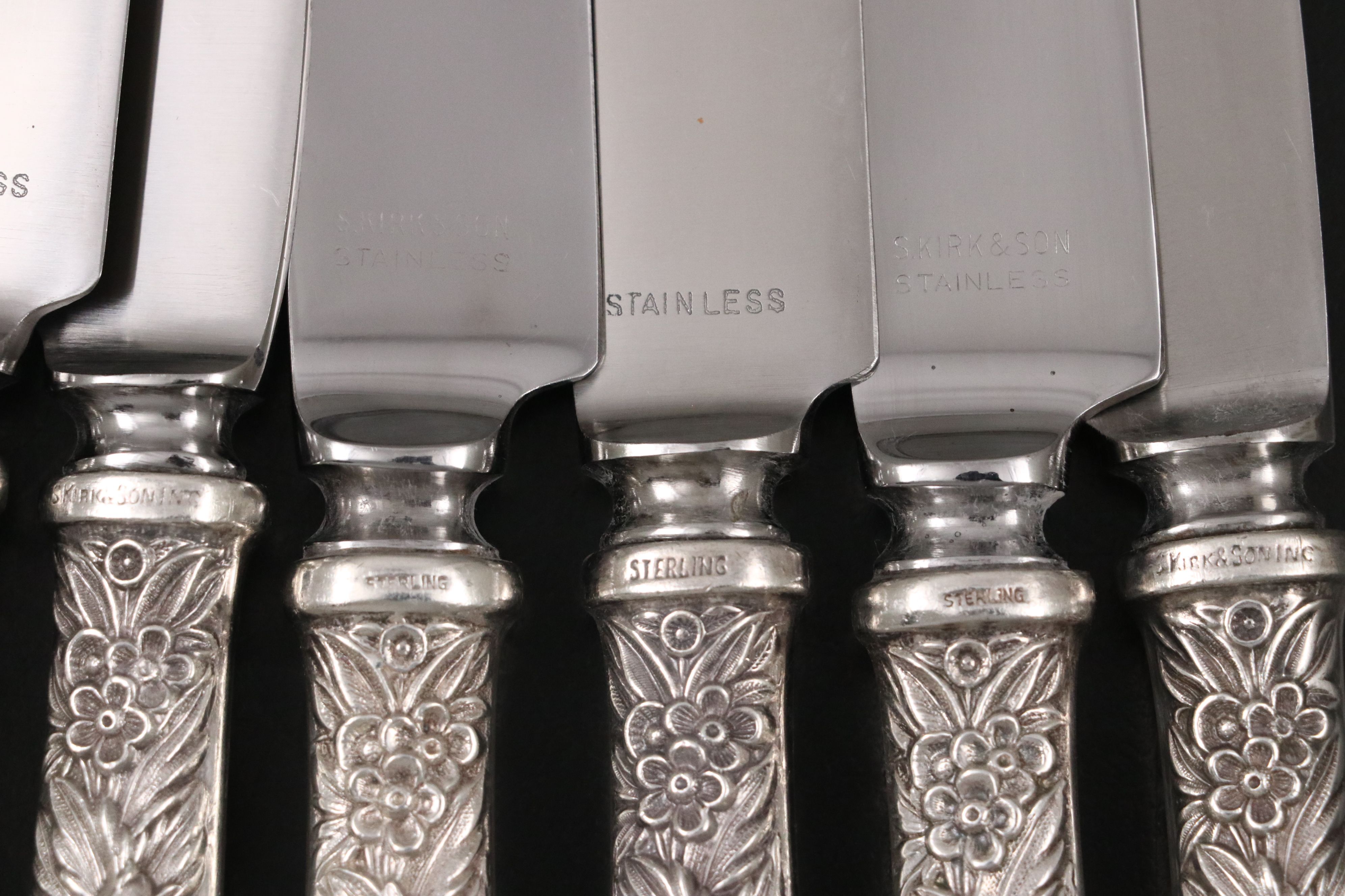 S. Kirk & Son "Repoussé" Knives of Various Silhouettes
