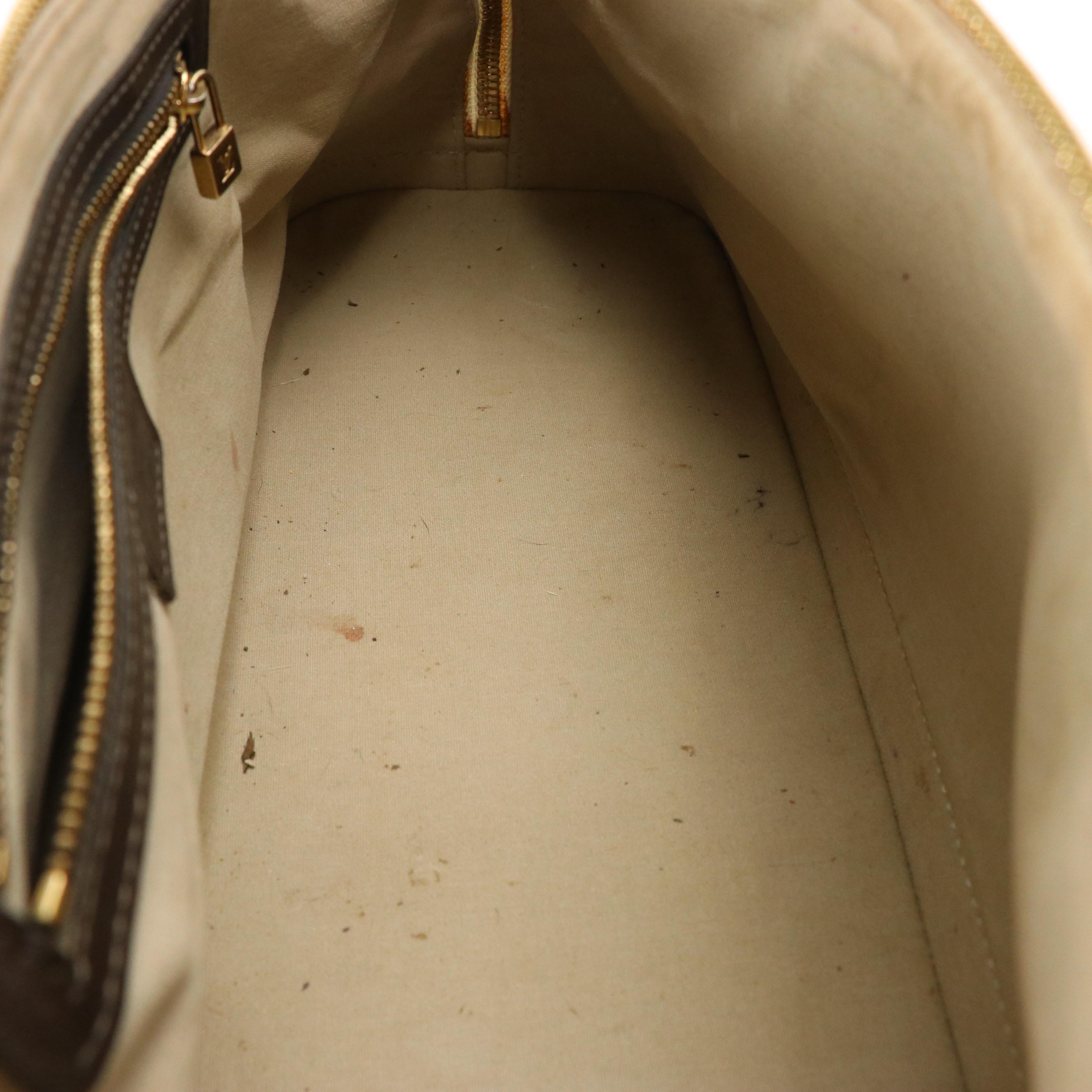 Louis Vuitton Green Mini Lin Canvas and Brown Leather Alma Long Handbag