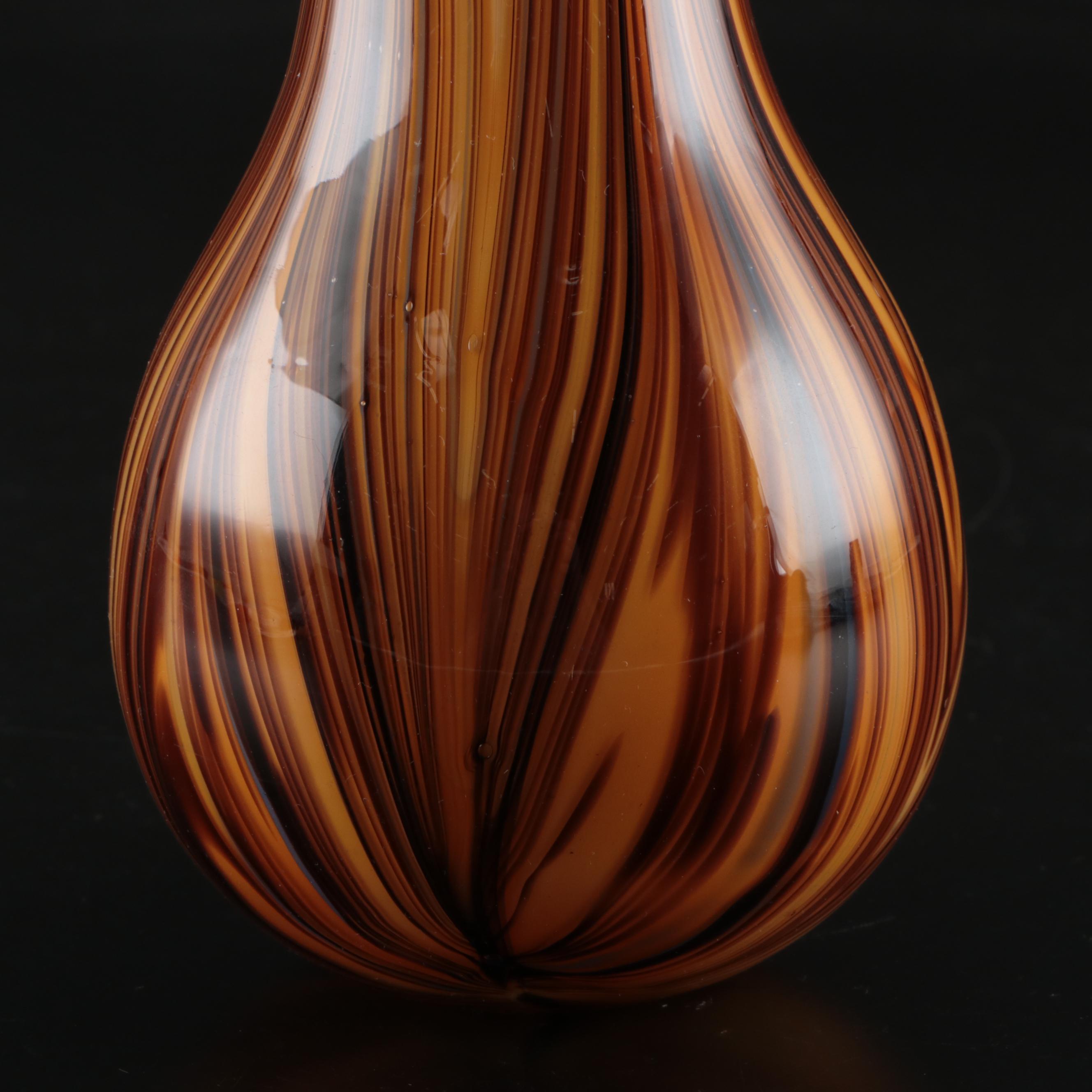 Tozai Home Swirl Glass Gourd Vase with Other MCM Style Glass Vases