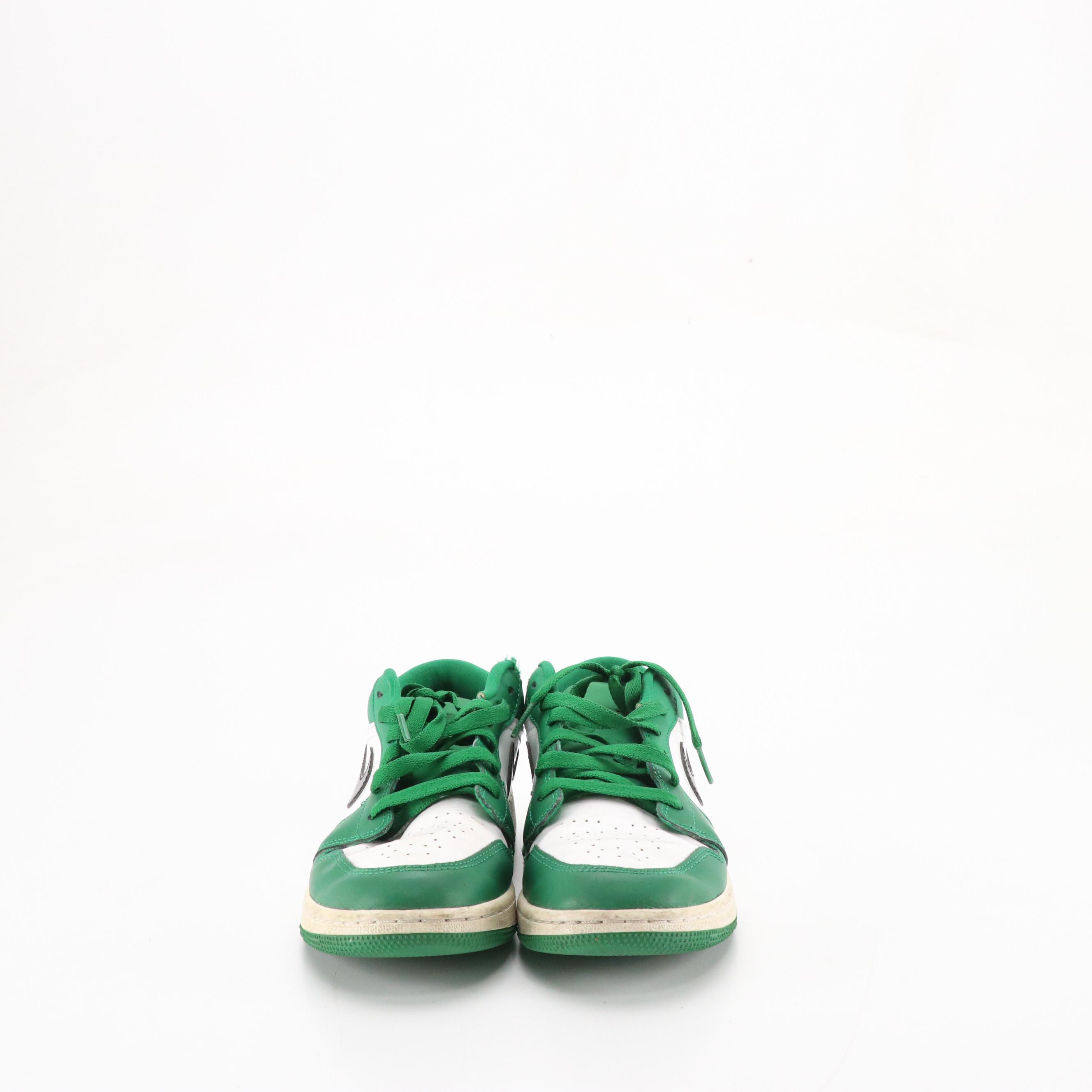 Youth Nike Air Jordan 1 Low Sneakers in "Pine Green" Leather
