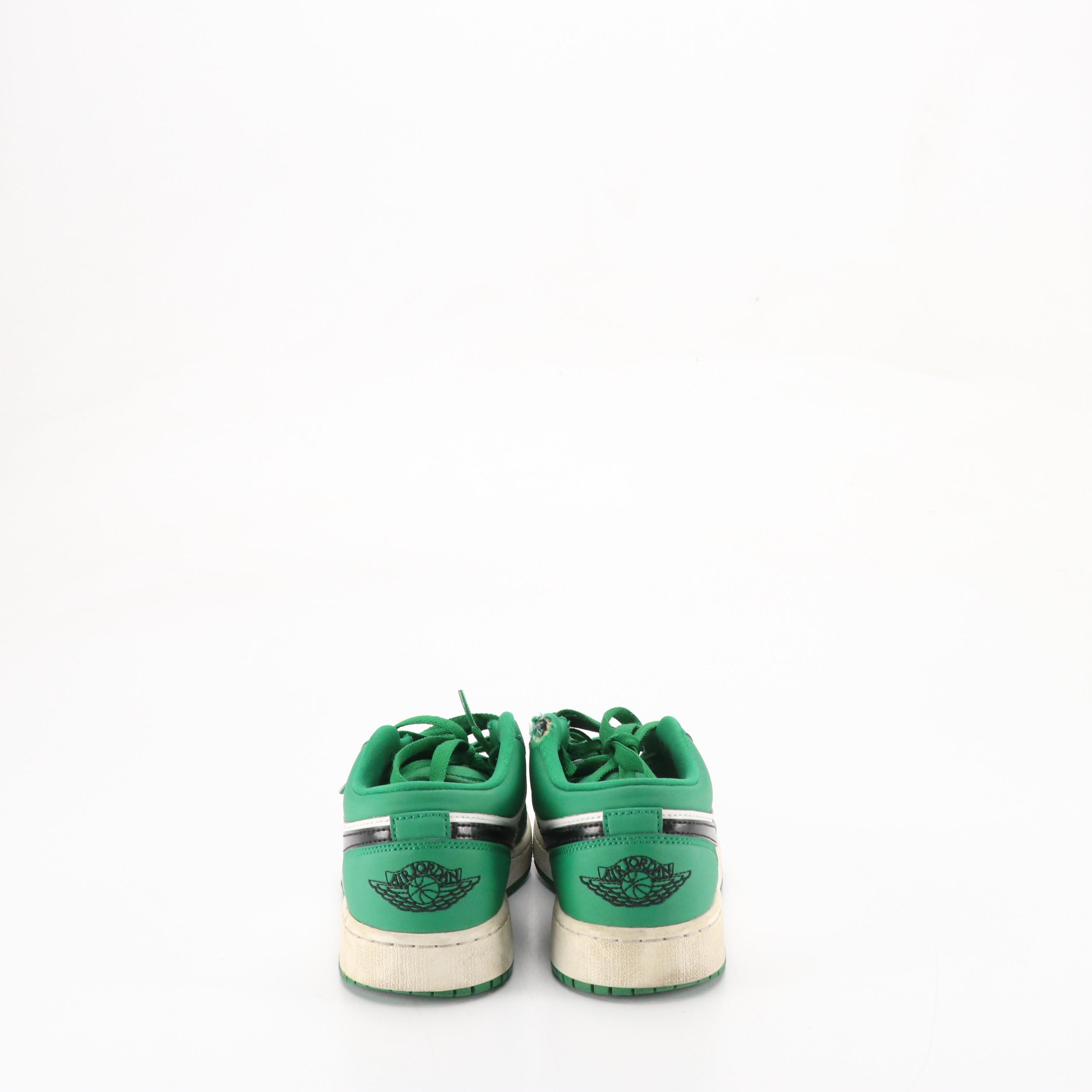 Youth Nike Air Jordan 1 Low Sneakers in "Pine Green" Leather