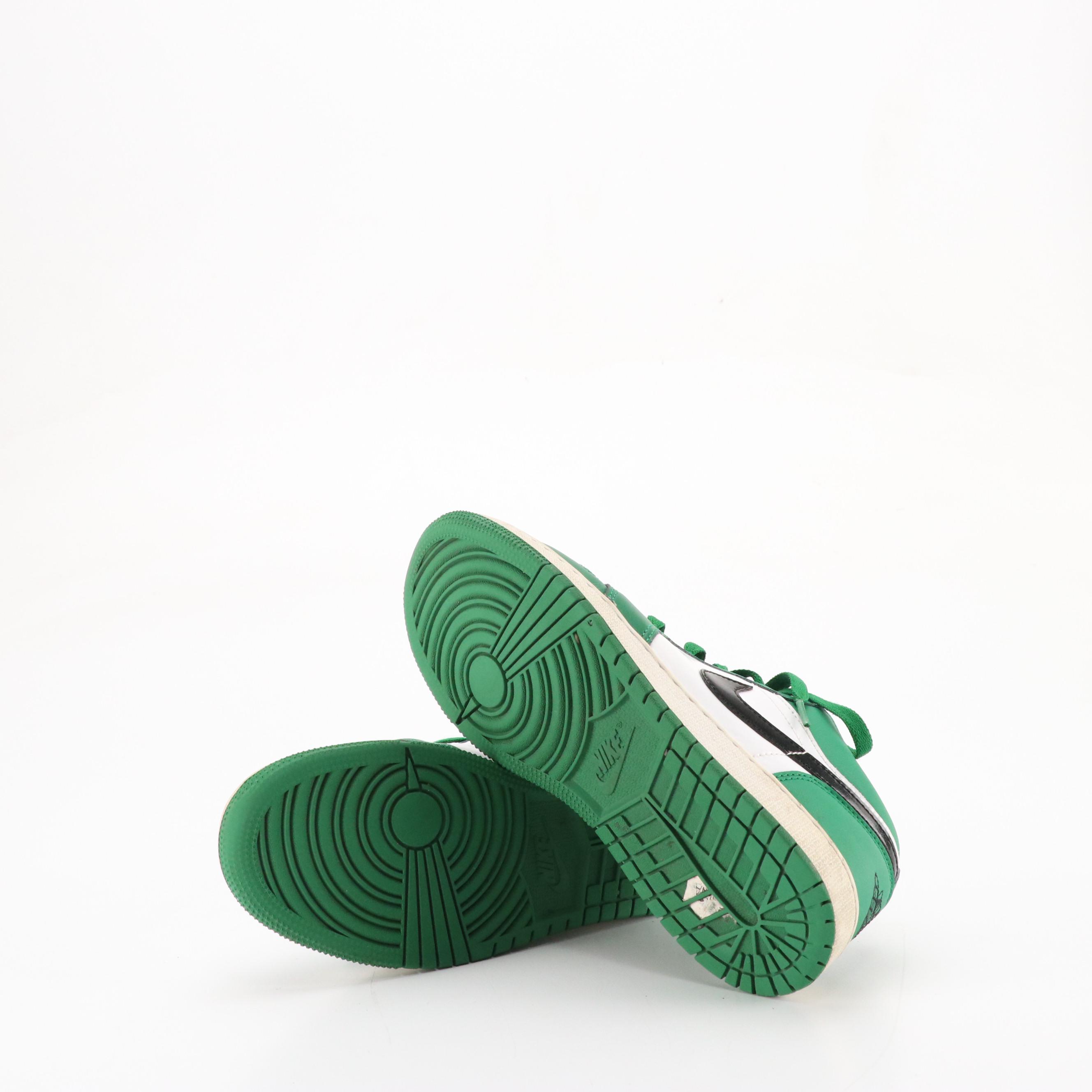 Youth Nike Air Jordan 1 Low Sneakers in "Pine Green" Leather