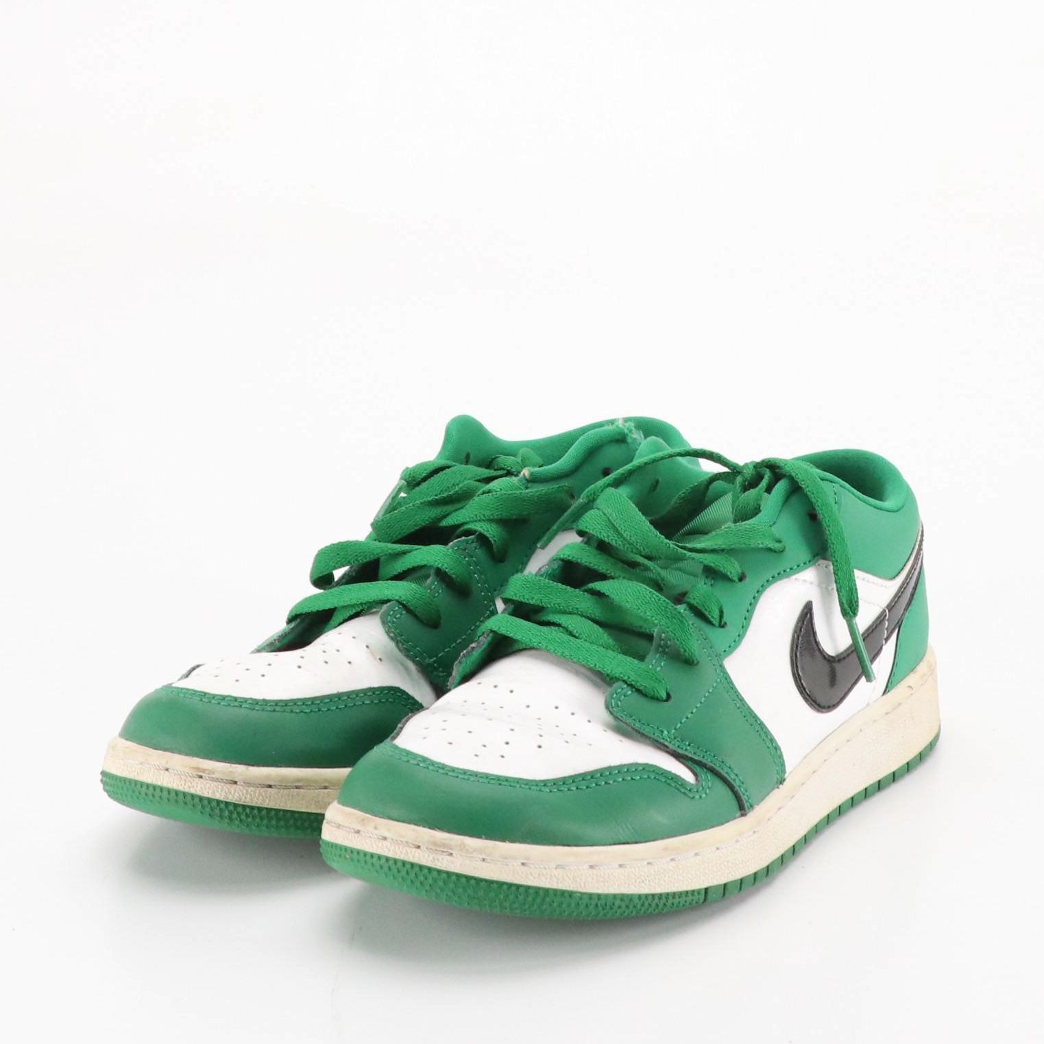 Youth Nike Air Jordan 1 Low Sneakers in "Pine Green" Leather