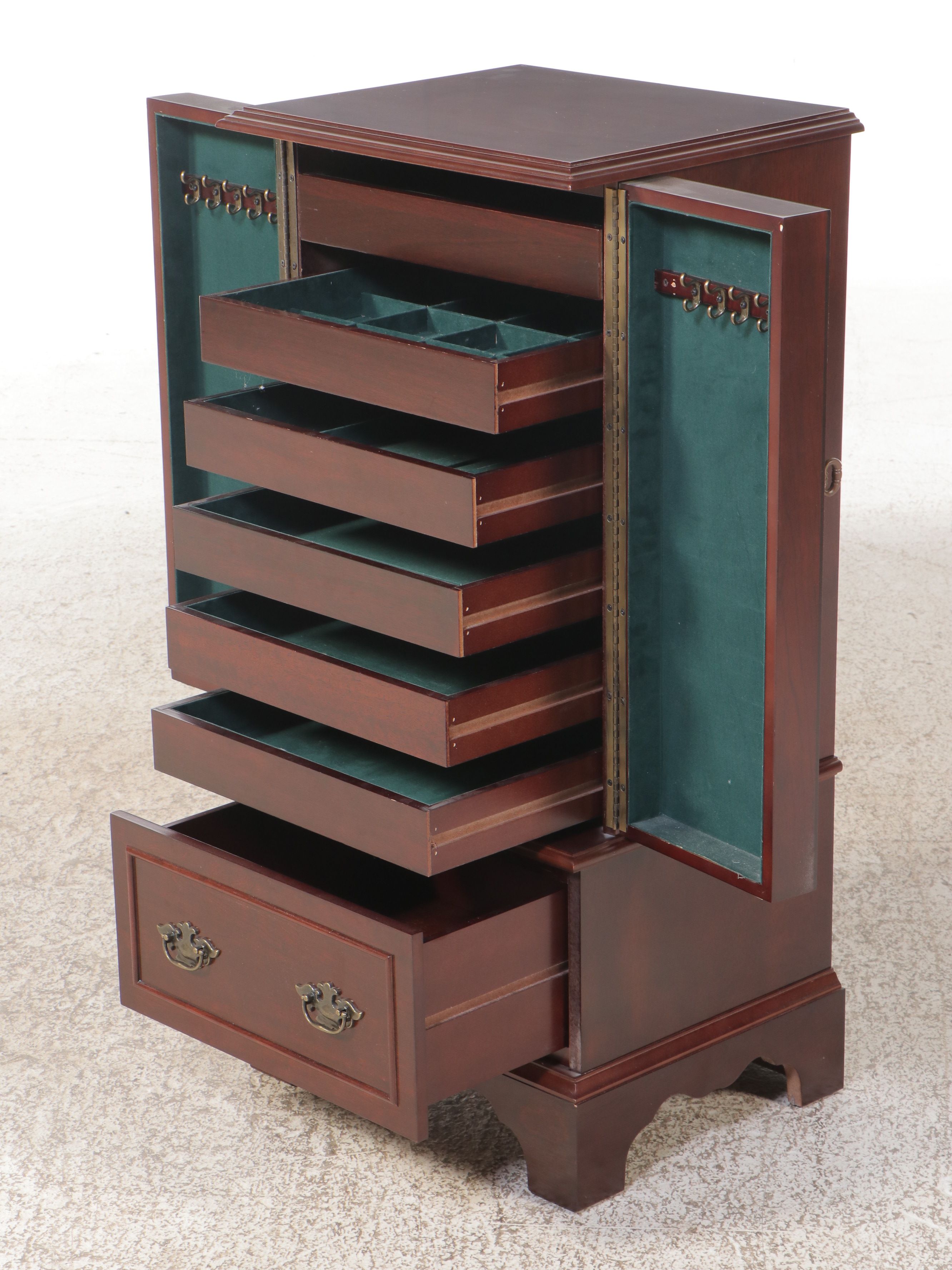 The Bombay Company Mahogany Jewelry Armoire, 1990s