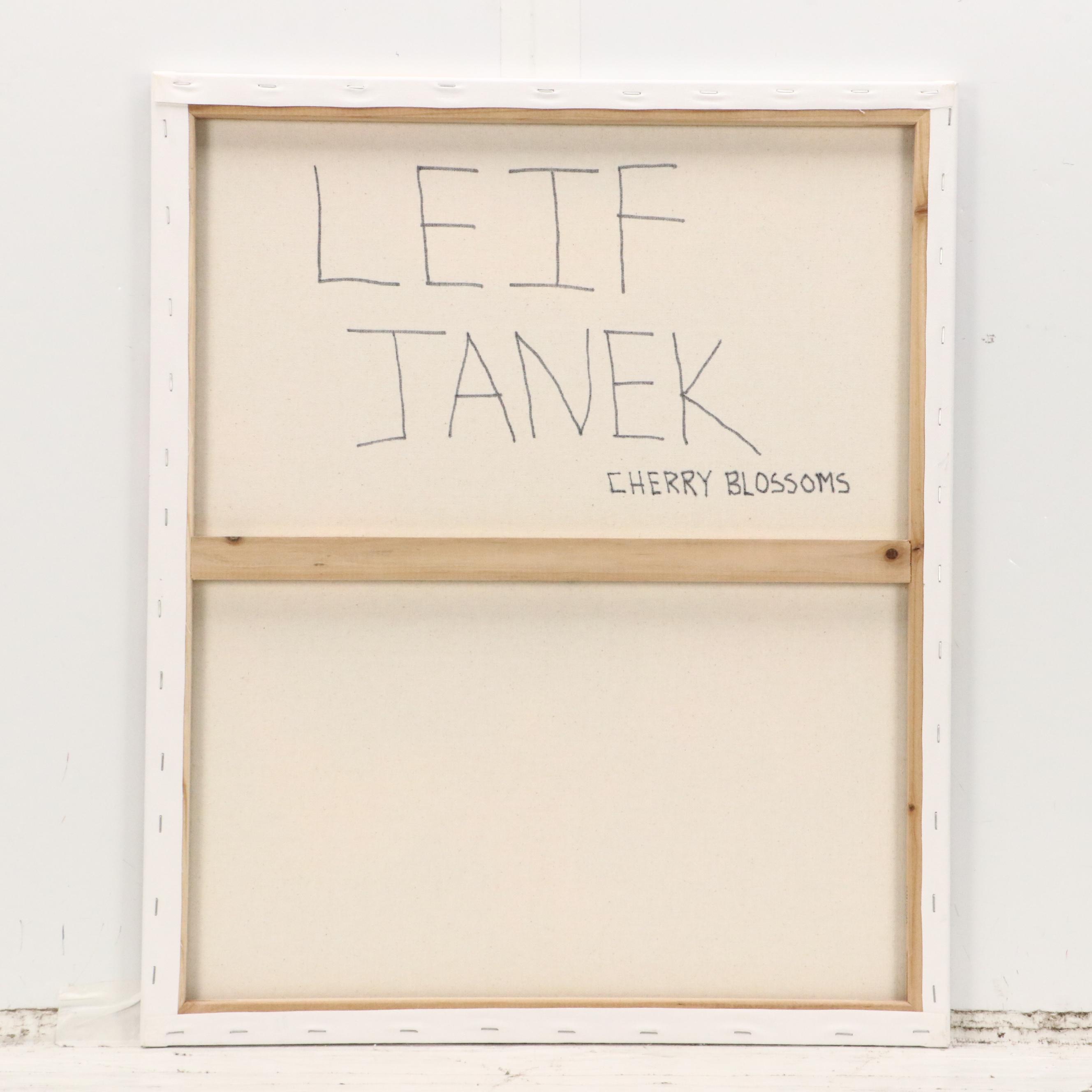 Leif Janek Abstract Acrylic Painting, "Cherry Blossoms," 21st Century