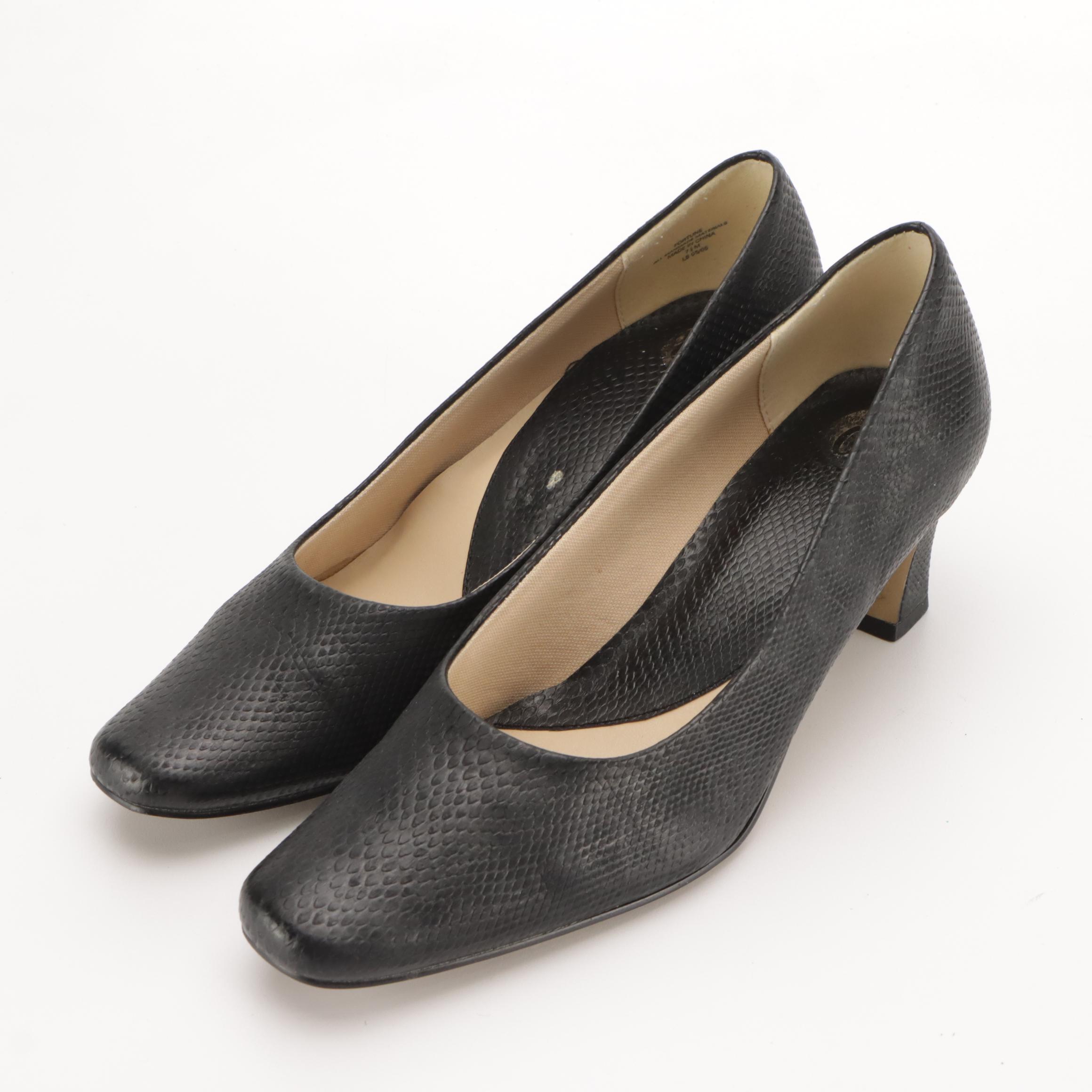 De Fortune Faux Snakeskin & Liz Claiborne Belize Open-Toed Heels w/ Other Boots