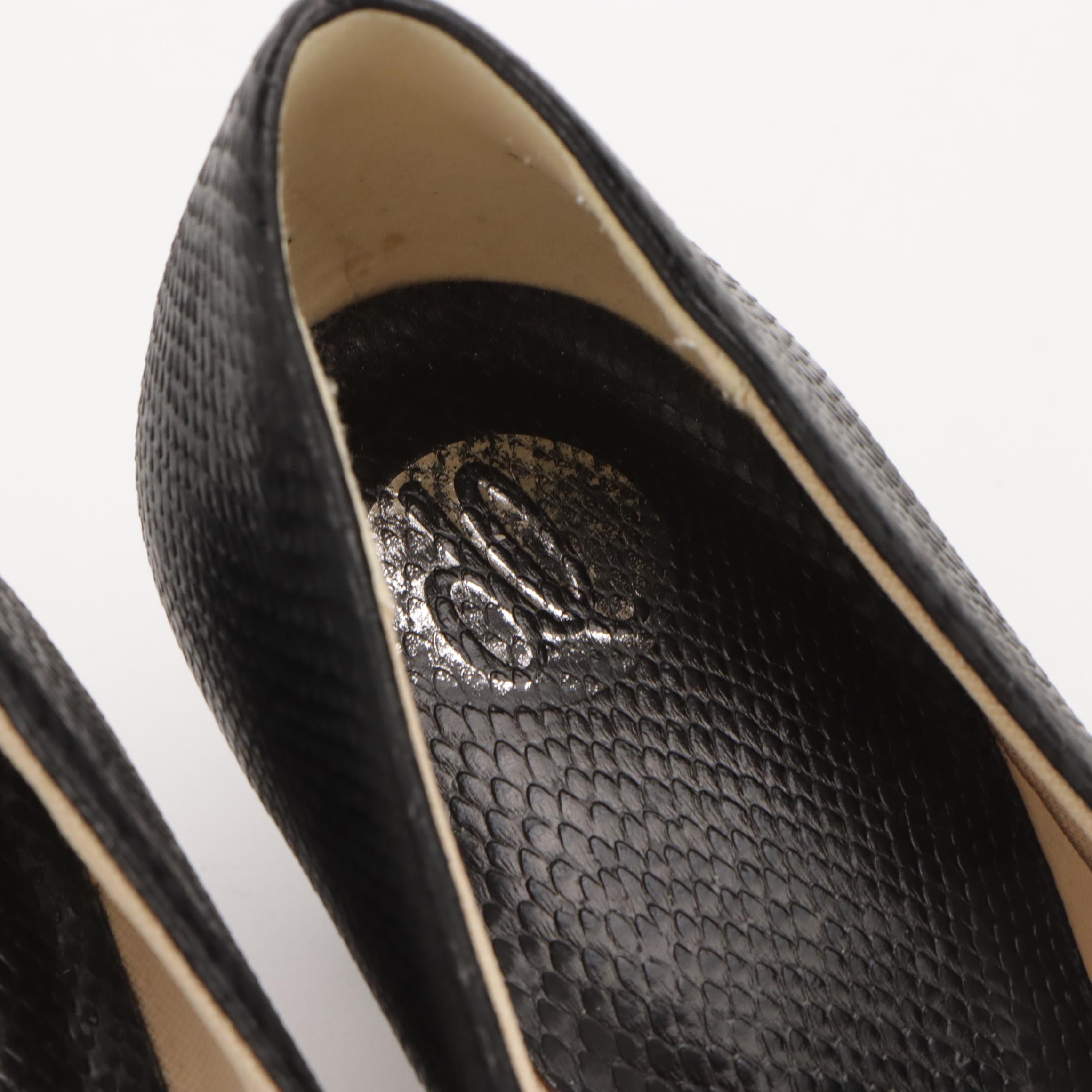 De Fortune Faux Snakeskin & Liz Claiborne Belize Open-Toed Heels w/ Other Boots