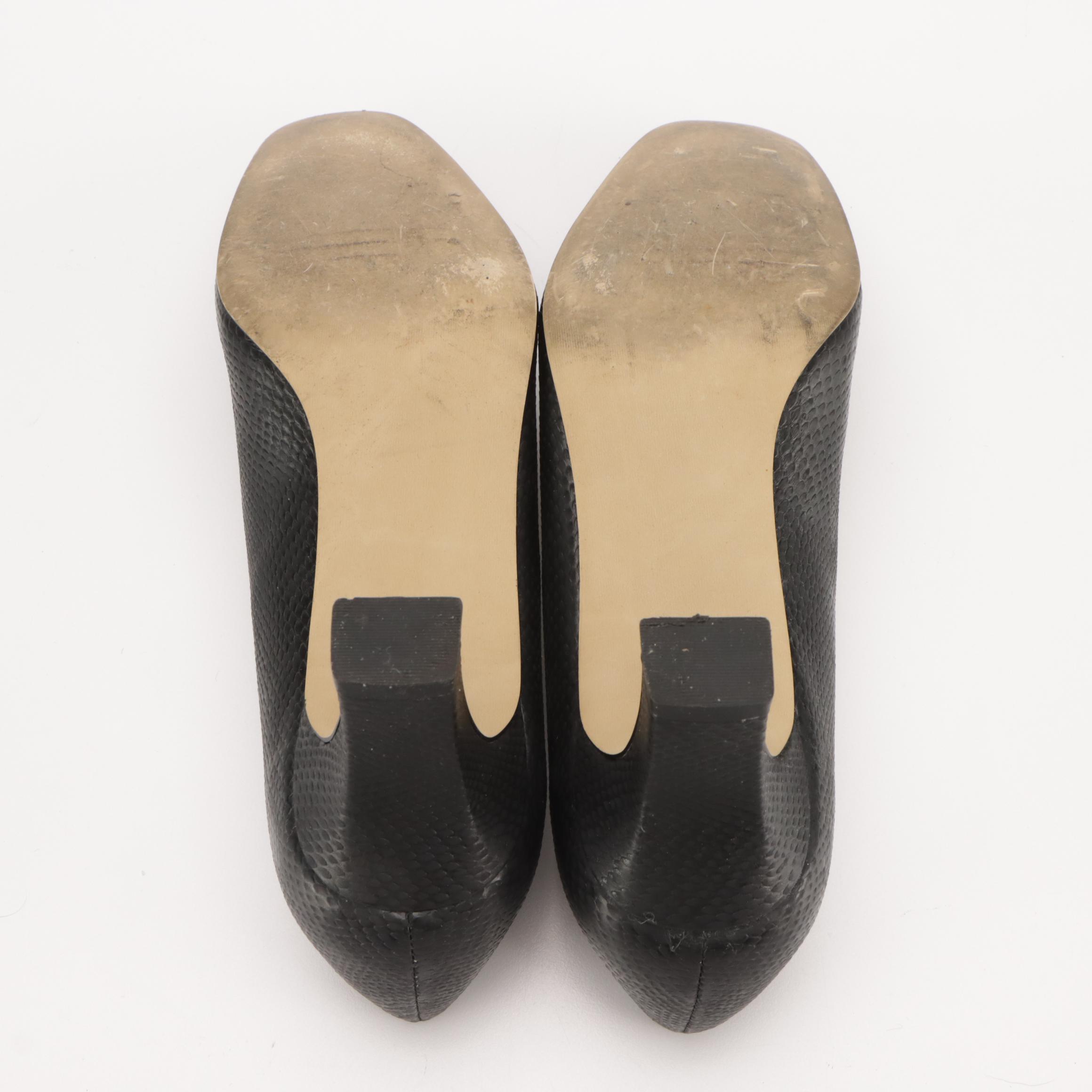 De Fortune Faux Snakeskin & Liz Claiborne Belize Open-Toed Heels w/ Other Boots