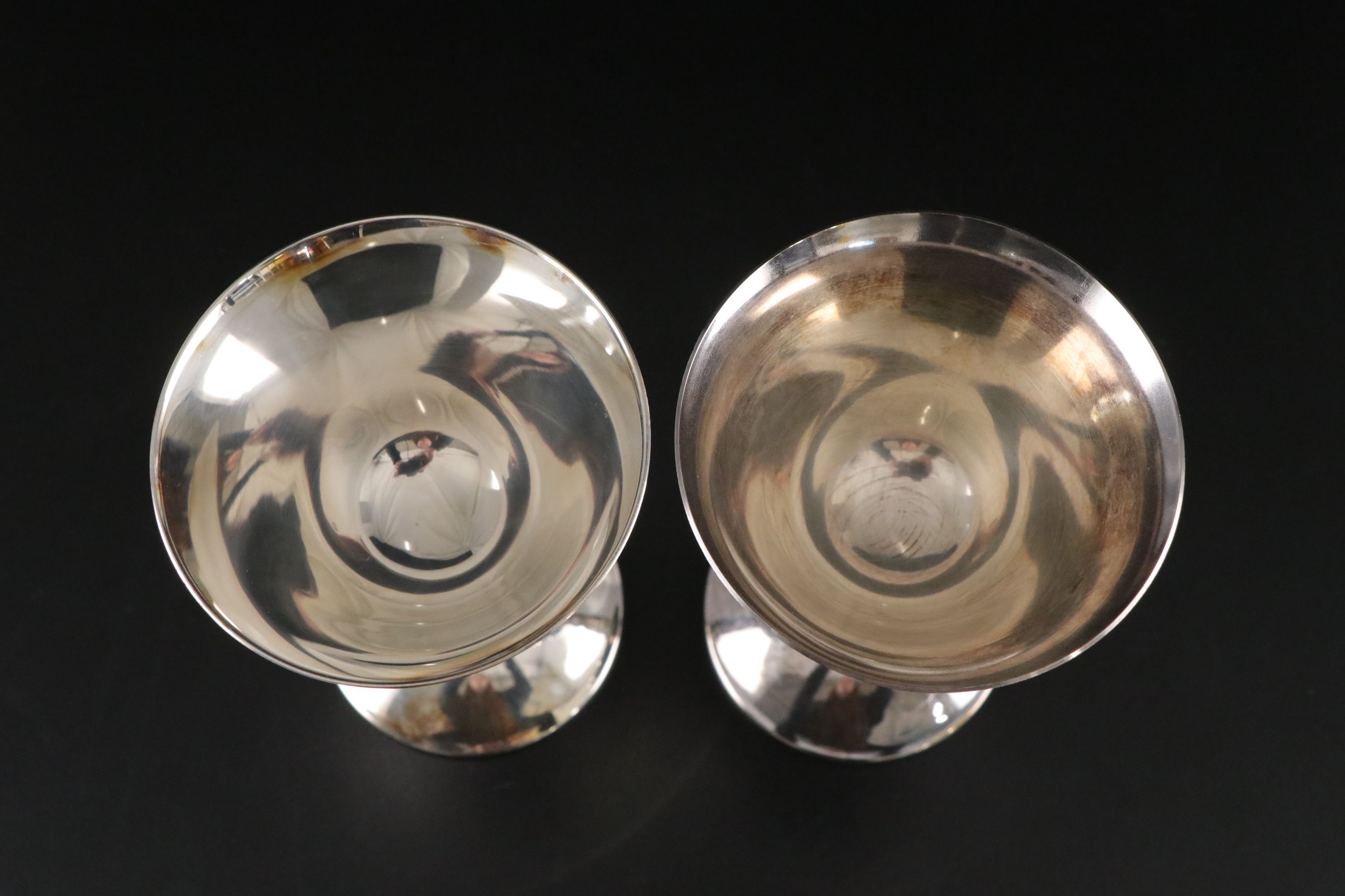 Spanish Silver Plate & Brass Goblet Set