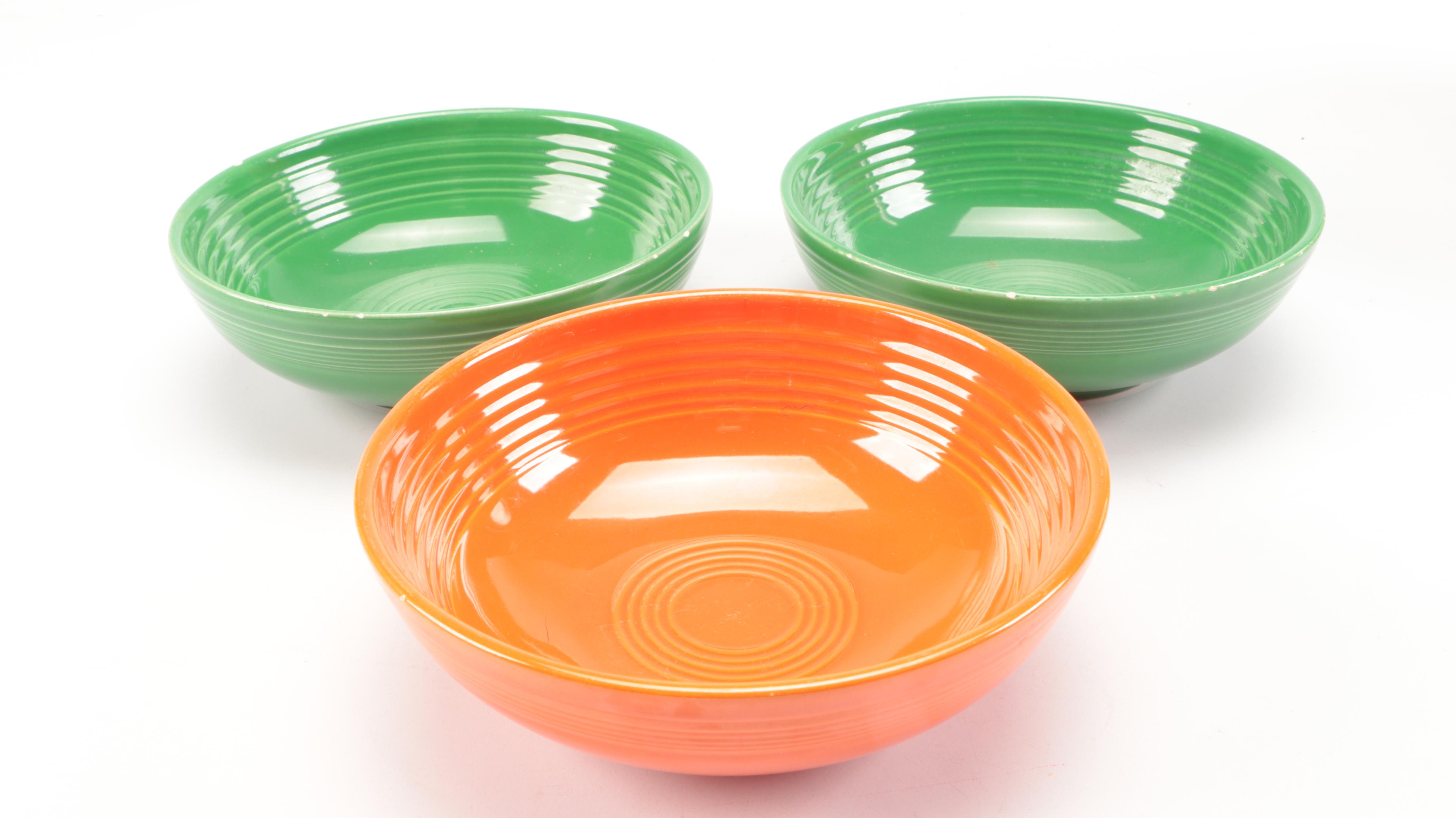 Fiesta "Poppy" and "Shamrock" Ceramic Dishes