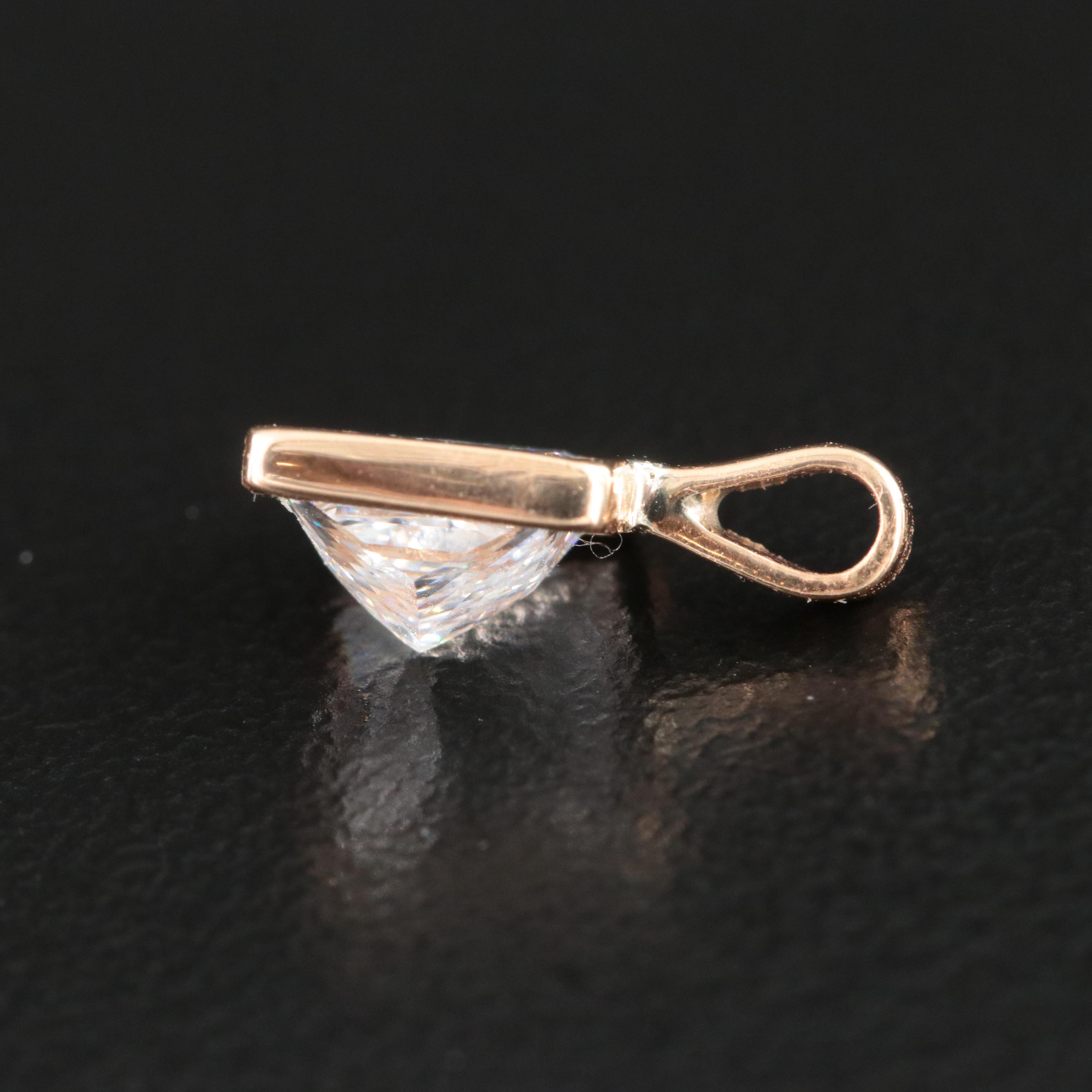 18K 0.82 CT Lab Grown Diamond Pendant