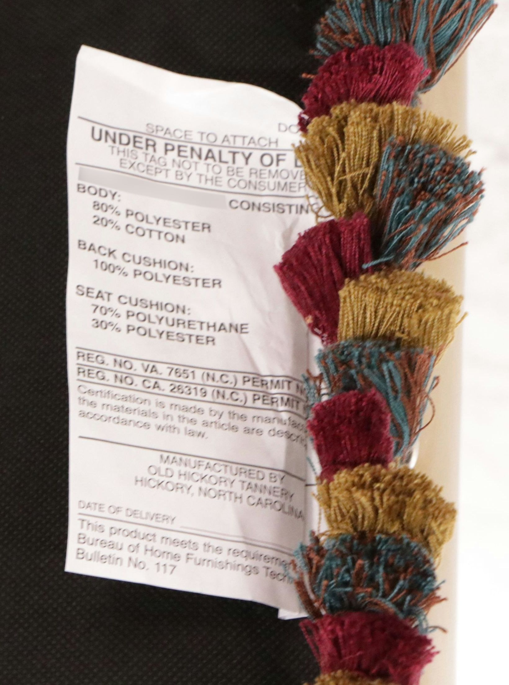 Old Hickory Tannery Tassel Skirted Leather Ottoman