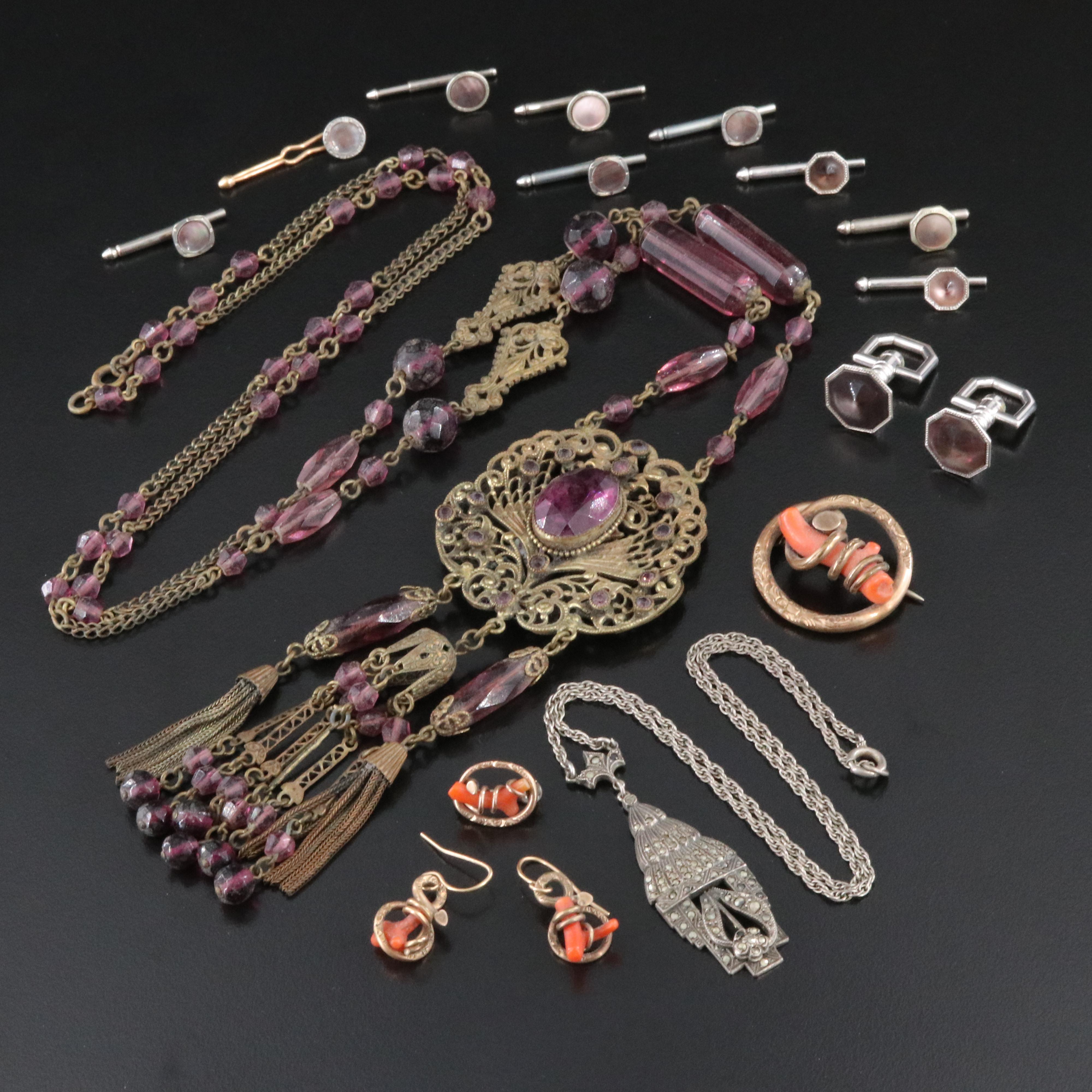 Victorian Coral Set, Art Deco and Sterling Feat. in Vintage and Antique Jewelry