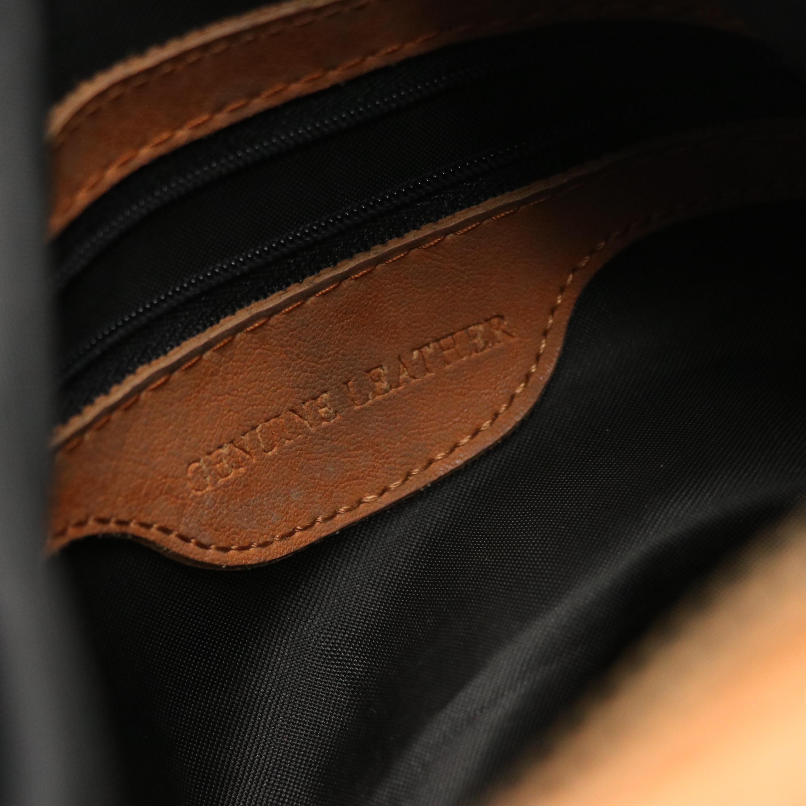 Vintage Chestnut Leather Hobo Shoulder Bag with Braided Strap