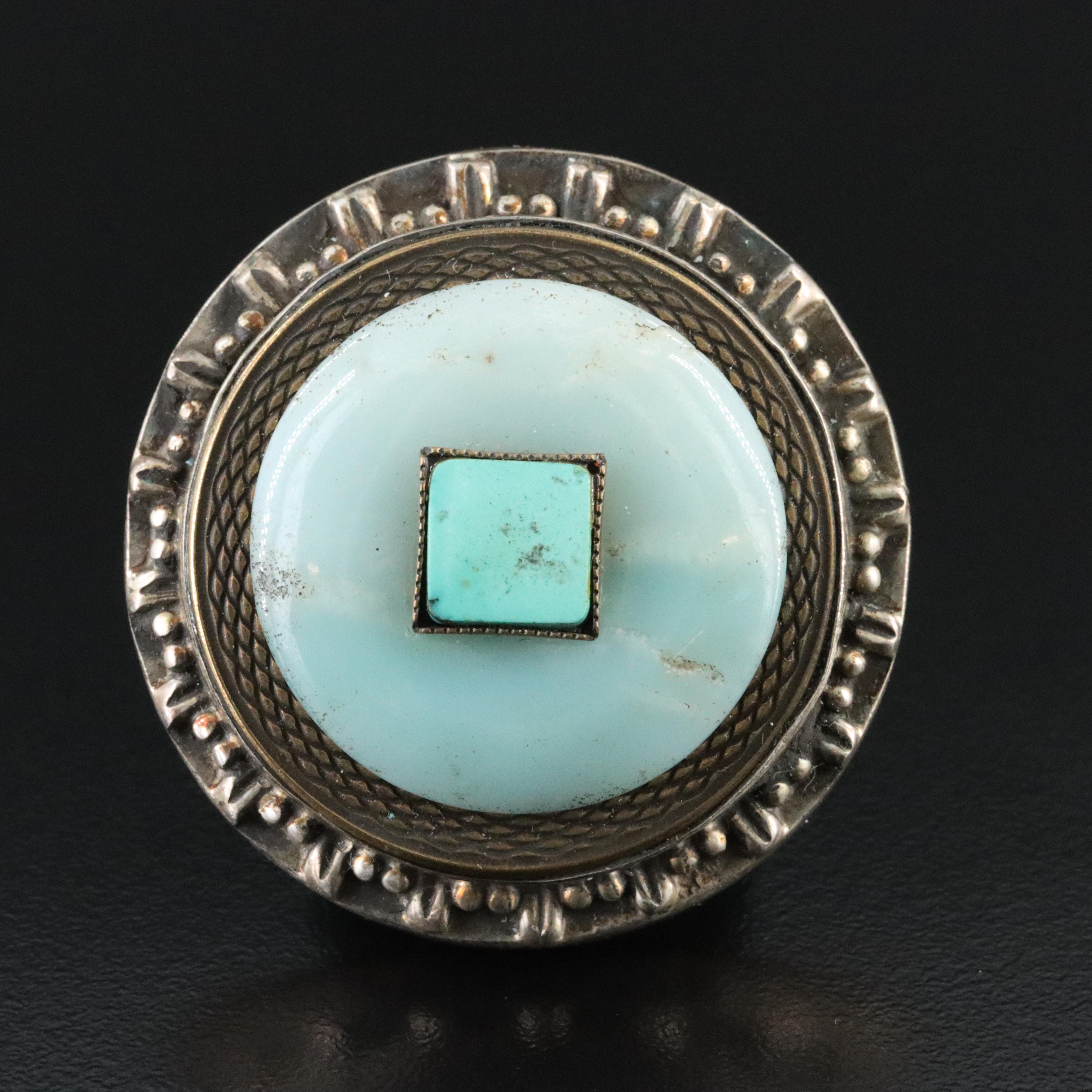 Sterling Agate and Turquoise Pendant