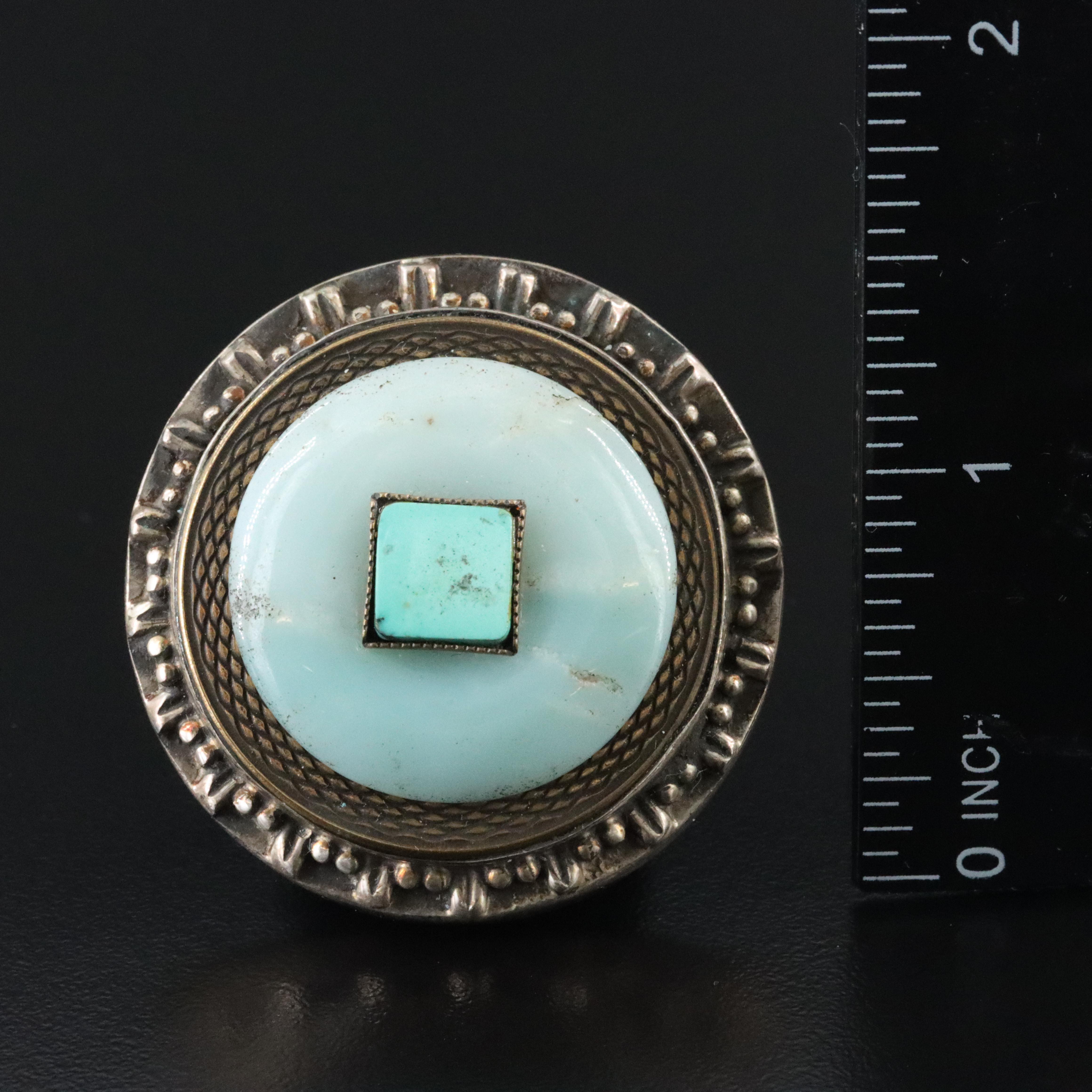 Sterling Agate and Turquoise Pendant