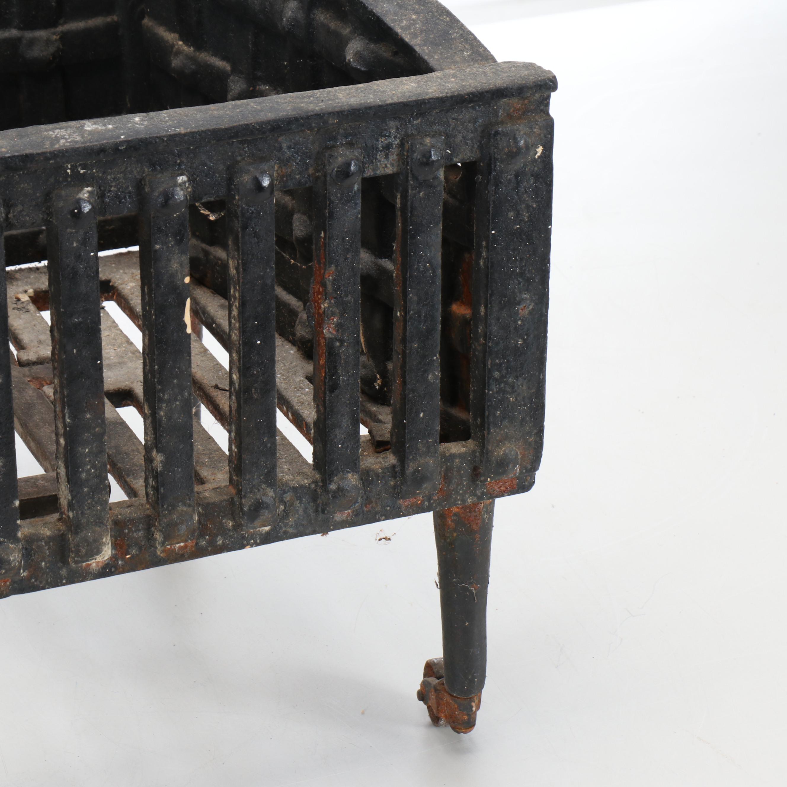 Wheeled Cast Iron Fireplace Grate