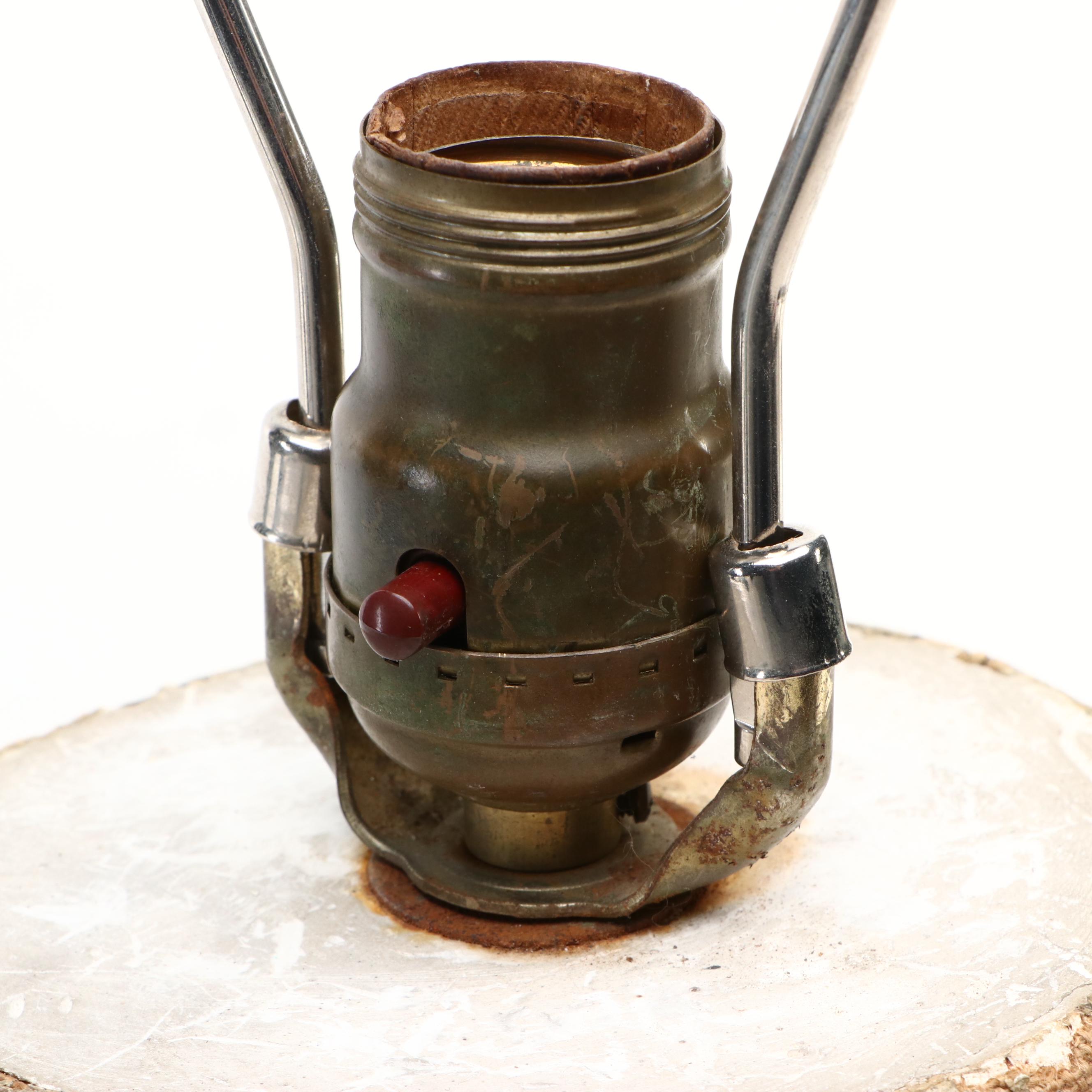 English Table Lamp adapted from a Leather British Royal Artillery Shell Carrier