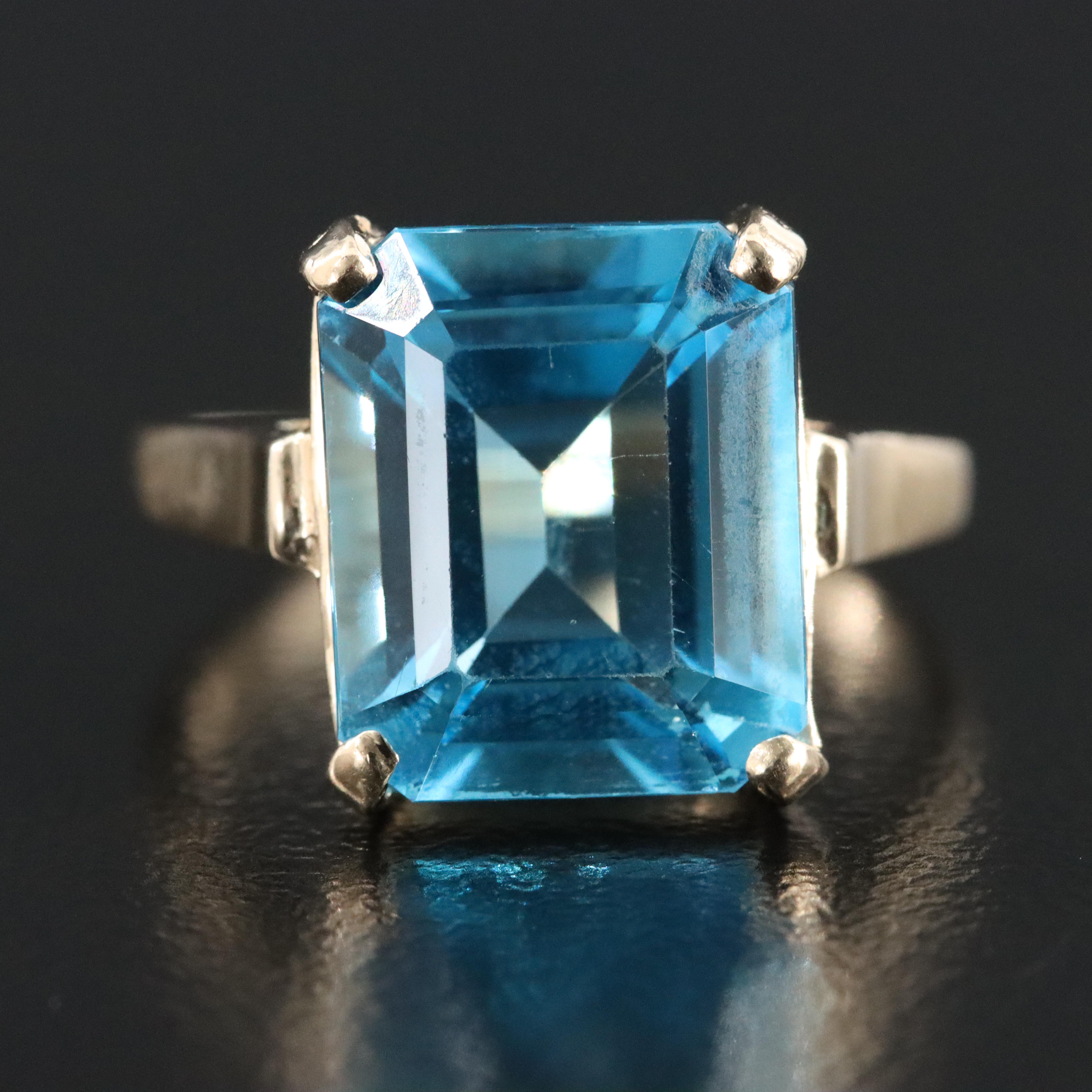 14K Swiss Blue Topaz Ring