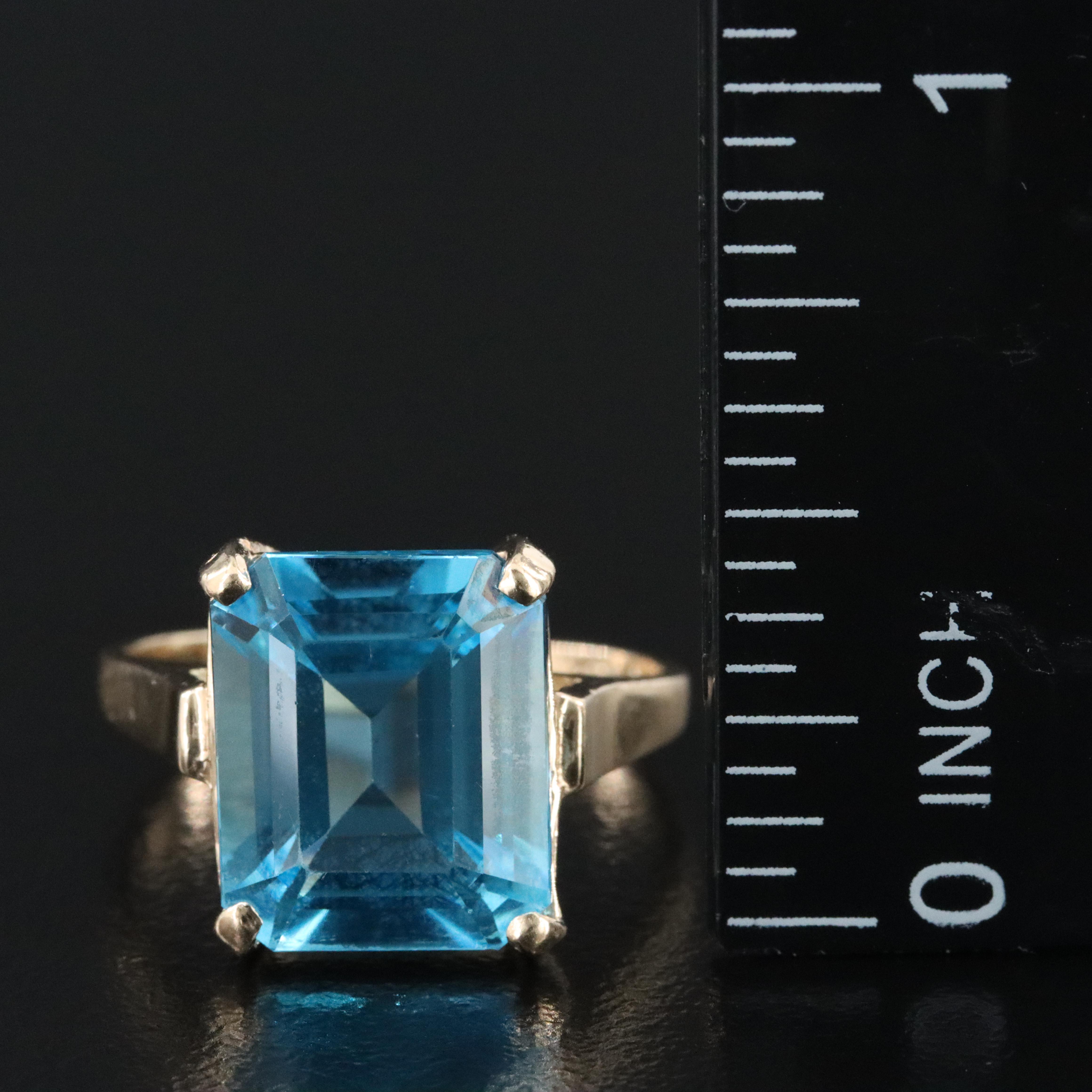 14K Swiss Blue Topaz Ring