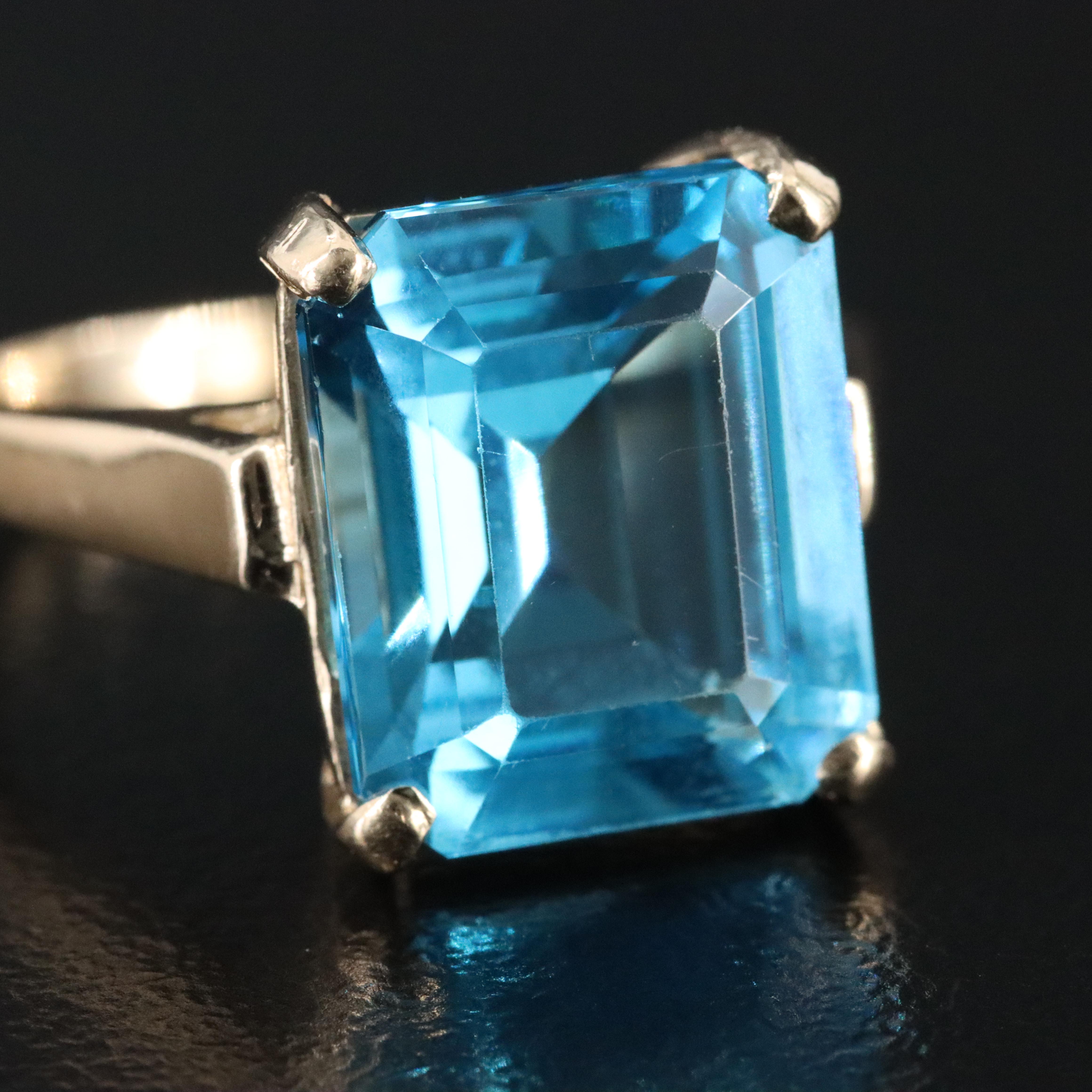 14K Swiss Blue Topaz Ring