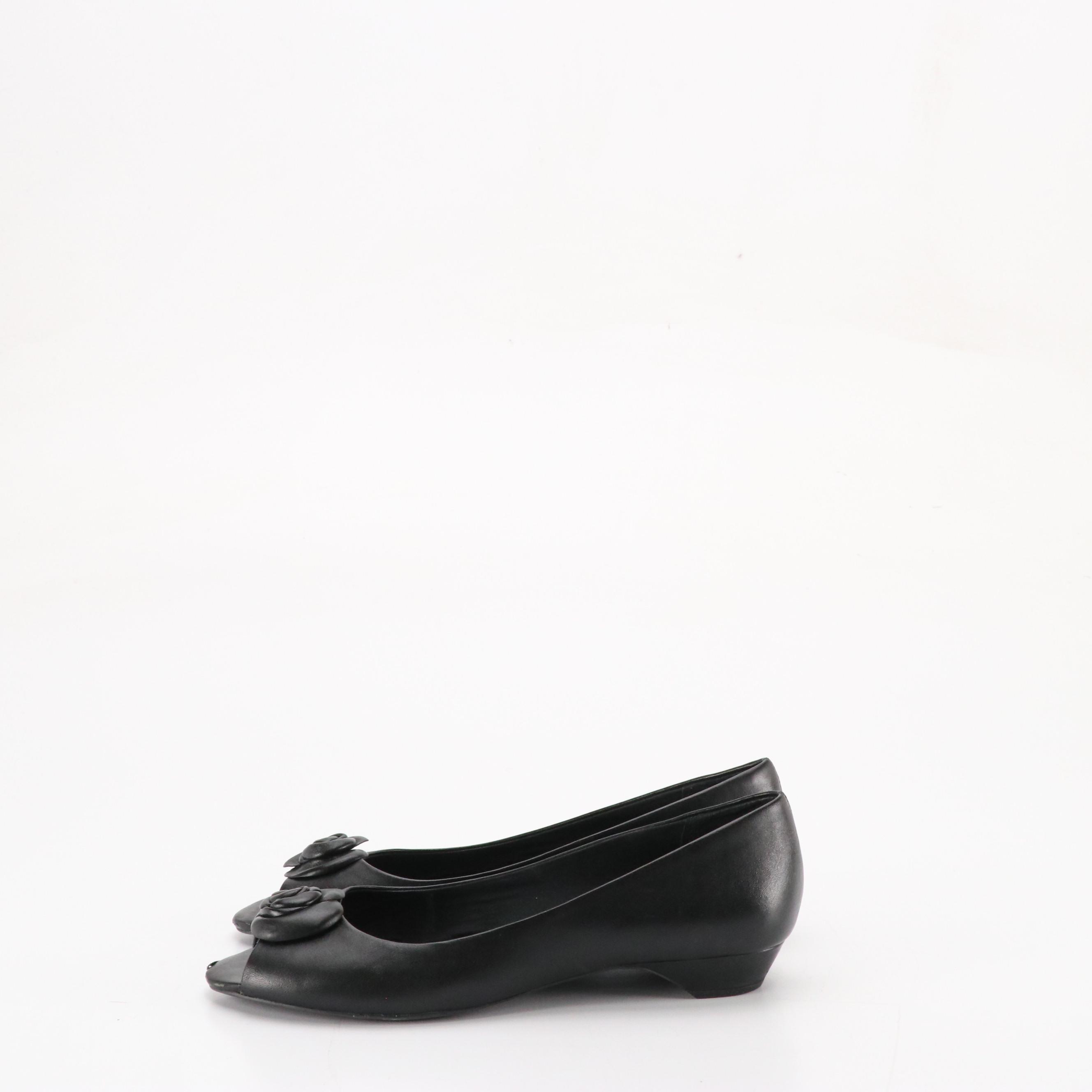 Eitenne Aigner Black Leather Open-Toed Wedges and Flats w/ Uggs Ashdale Loafers