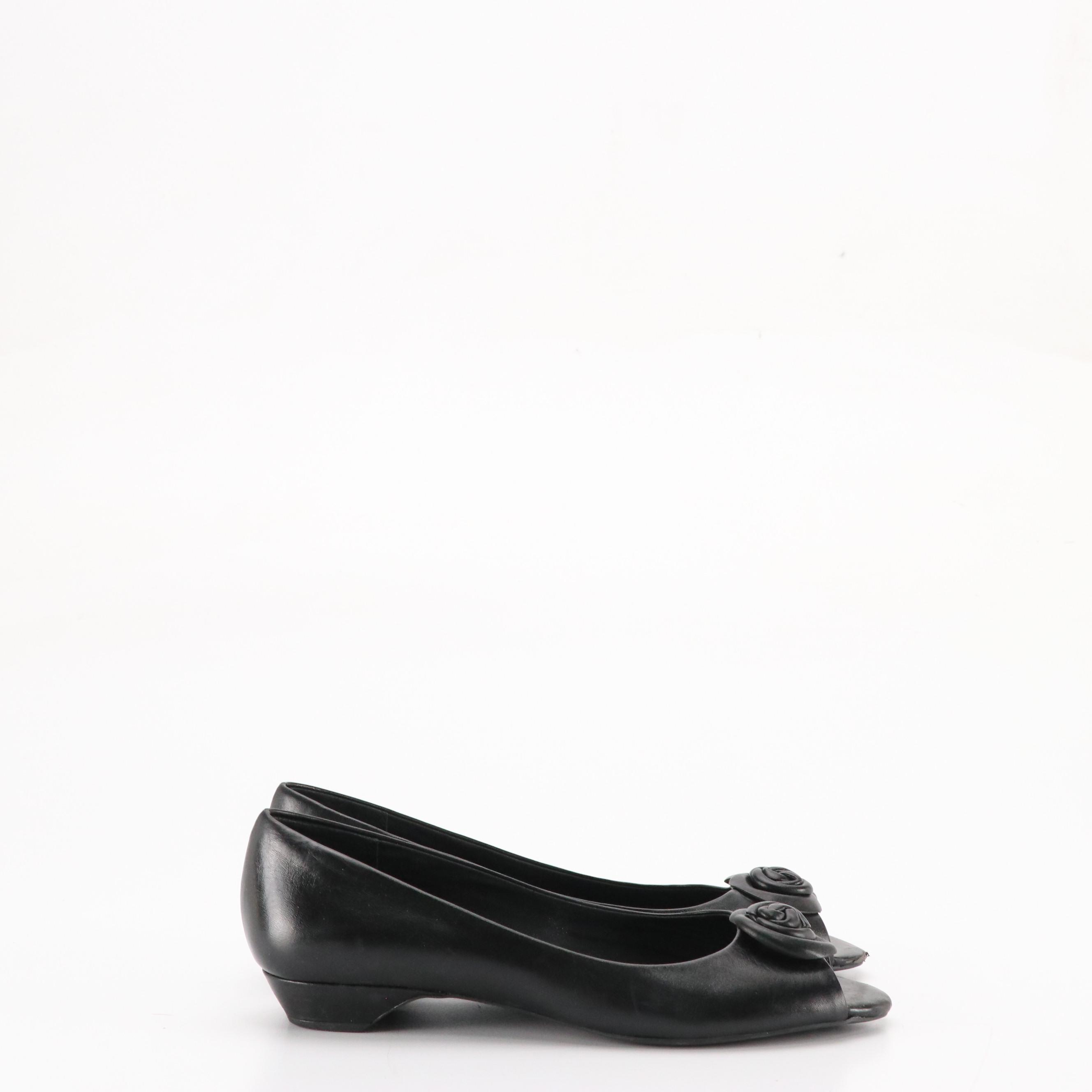 Eitenne Aigner Black Leather Open-Toed Wedges and Flats w/ Uggs Ashdale Loafers