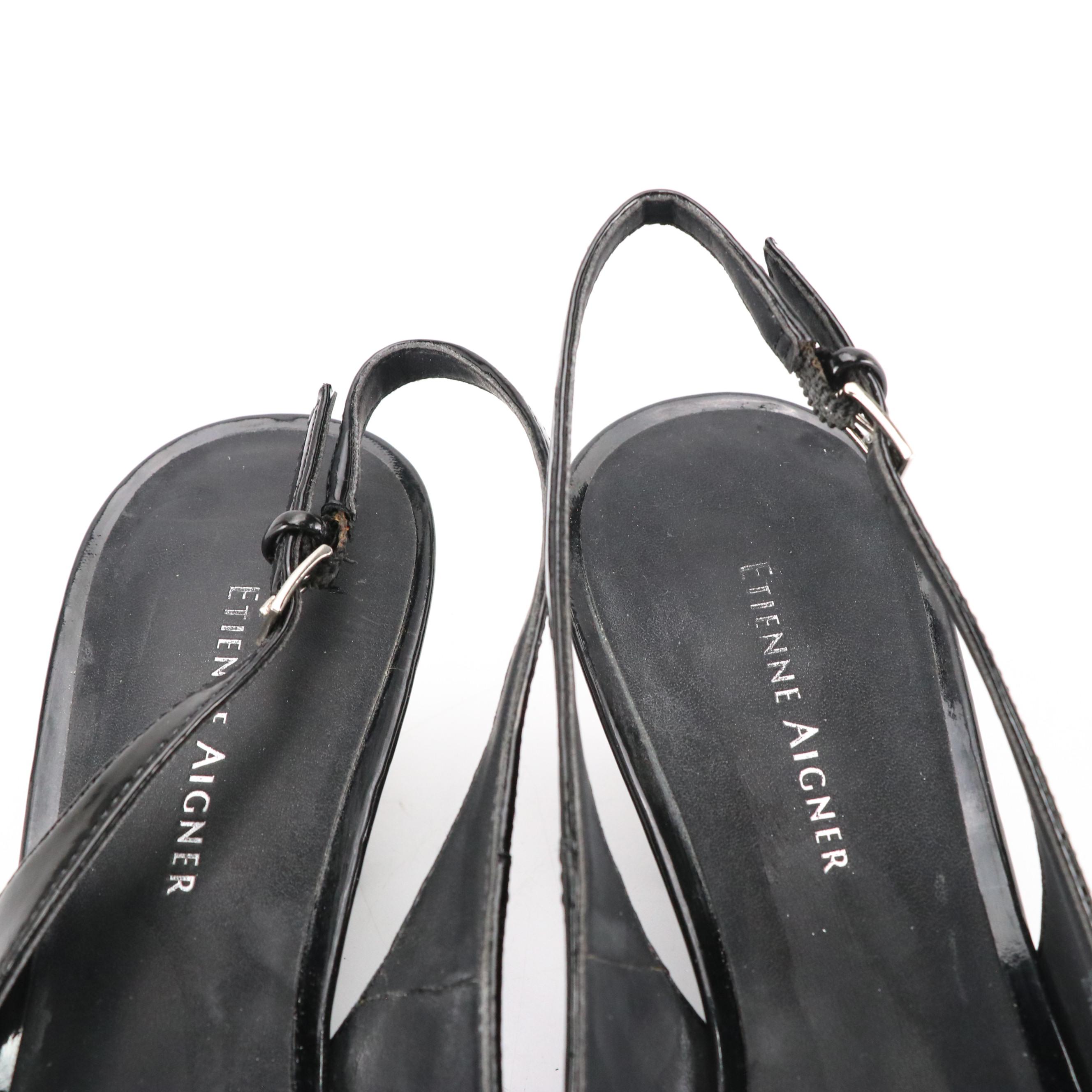 Eitenne Aigner Black Leather Open-Toed Wedges and Flats w/ Uggs Ashdale Loafers