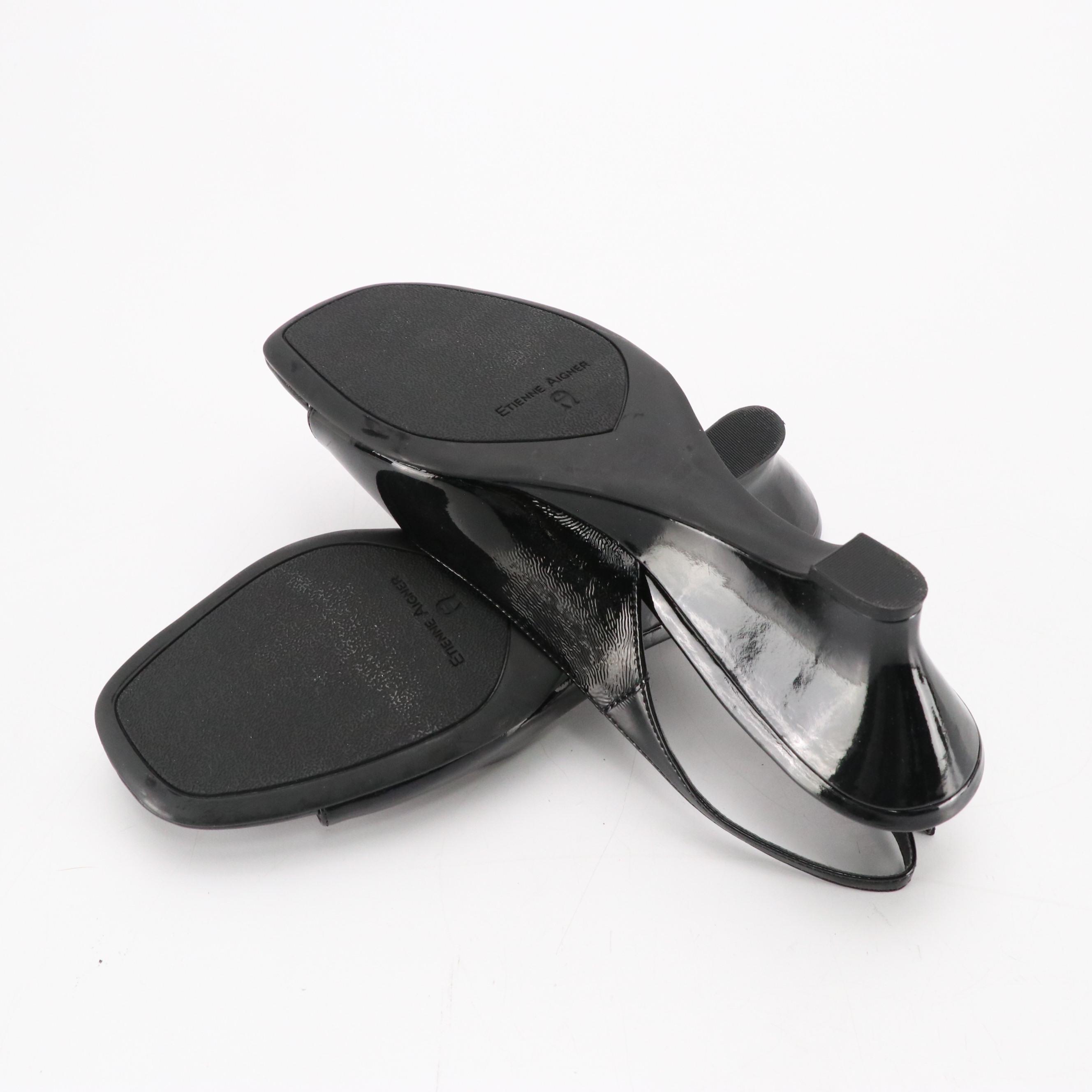 Eitenne Aigner Black Leather Open-Toed Wedges and Flats w/ Uggs Ashdale Loafers