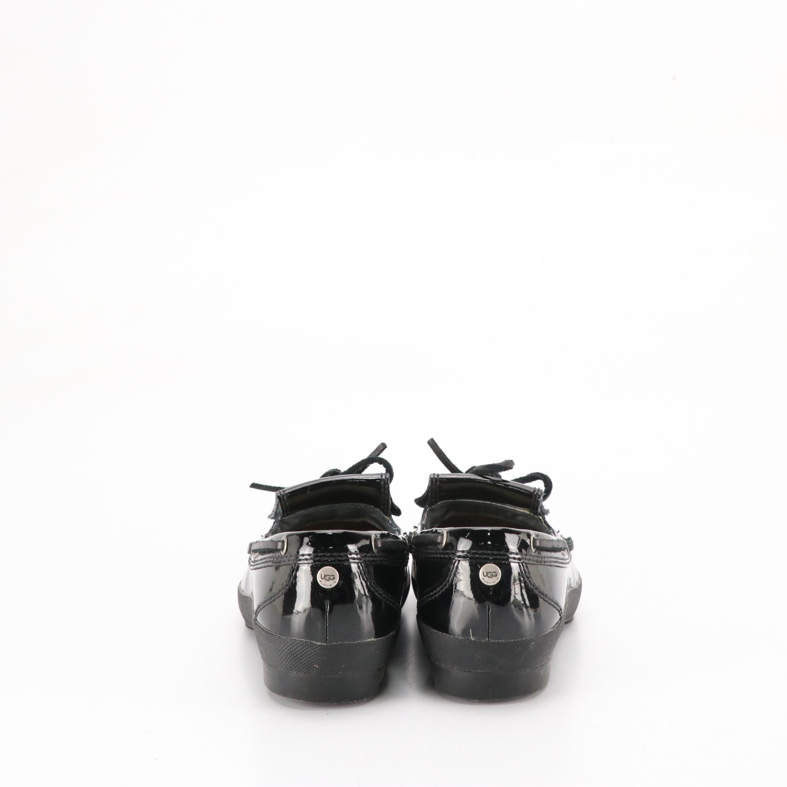 Eitenne Aigner Black Leather Open-Toed Wedges and Flats w/ Uggs Ashdale Loafers